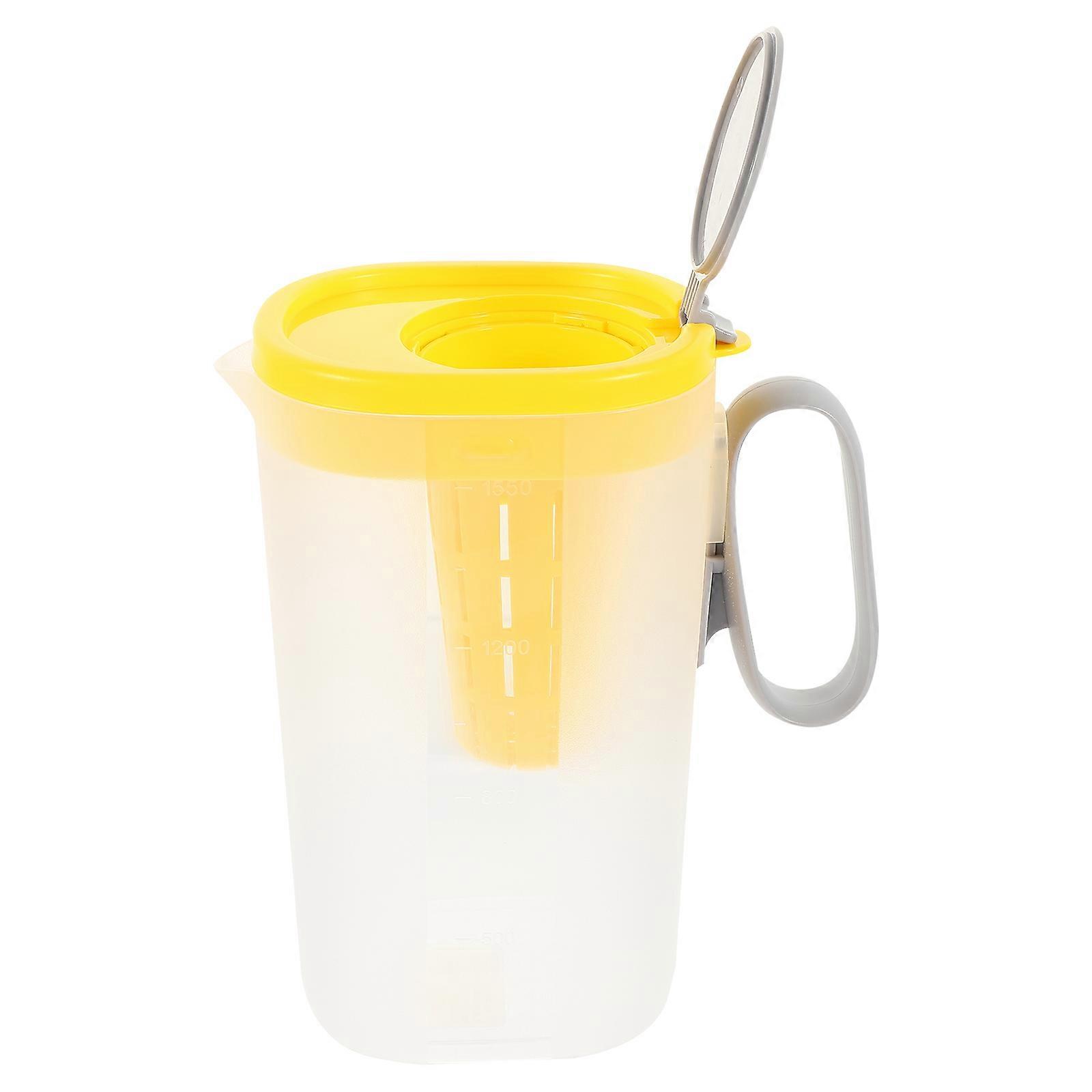 Iced Tea Pitchers Household Water Pitcher Ideal For Daily Use And Guest Entertaining Yellow PP Material For Holding Water 1Pcs