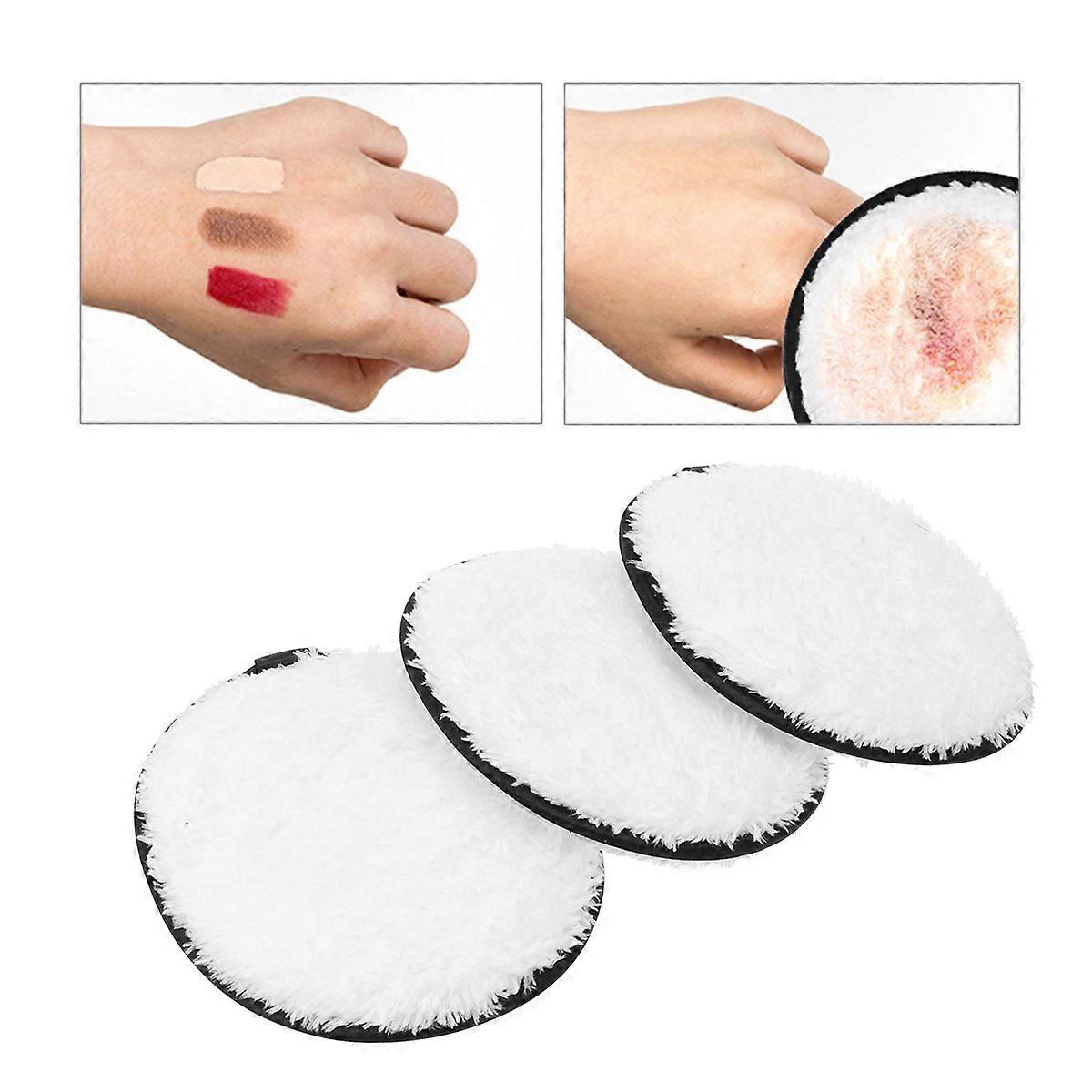 Face Cleansing Wipe Pads For All Skin Types Daily Use Oval White Washable 3Pcs