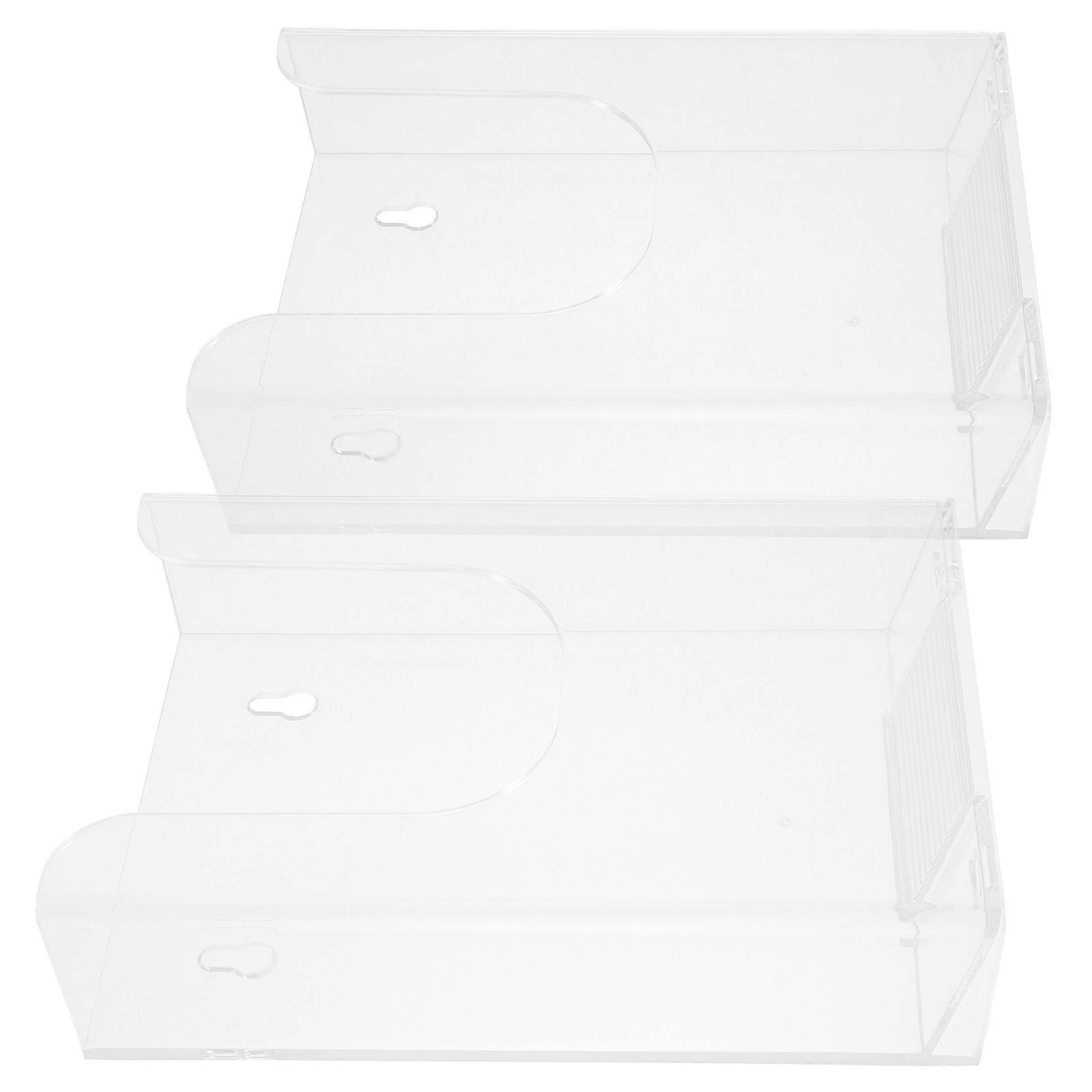 Clear Acrylic Brochure Holder Wall Mounted for Magazine Display 6Pcs