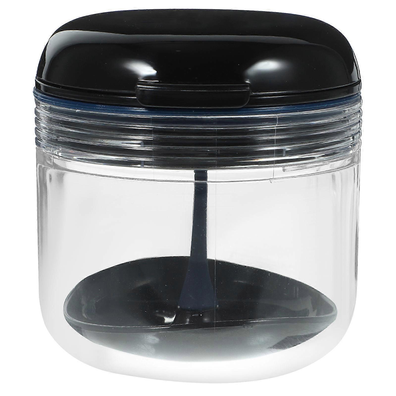 Portable Black Denture Case for Cleaning Bath Case Made of Plastic 4Sets