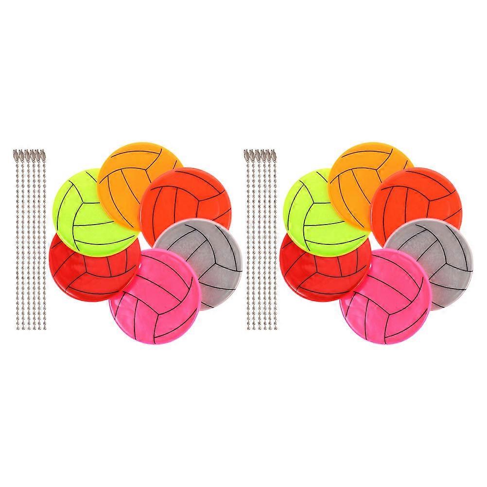 Volleyball Reflective Pendant for Cycling with 24Pcs Safety Keychain