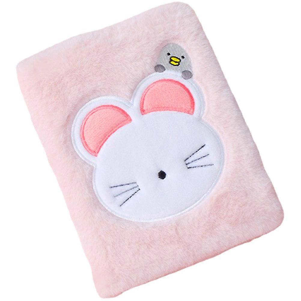 Fluffy Plush Diary Book for Writing 5Pcs Pink Cartoon Notebook Pack