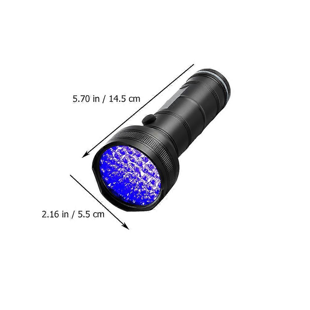 Led Blacklight Flashlight UV Torch Light Security Control Money Detection Fall Resistant 51 LEDs Black Aluminium 1Pcs