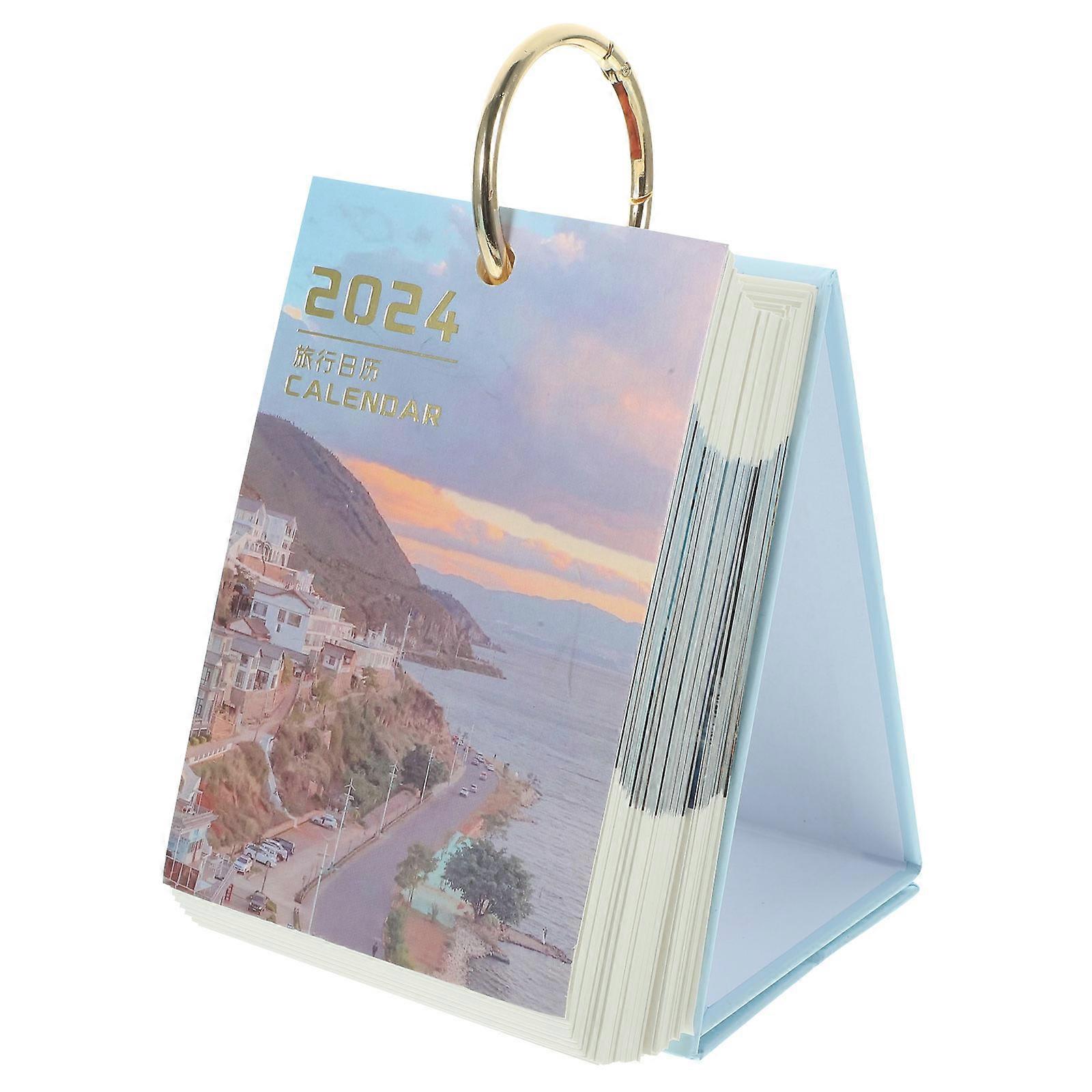 Travel Calendar Paper Material Desk Calendar for Home Use