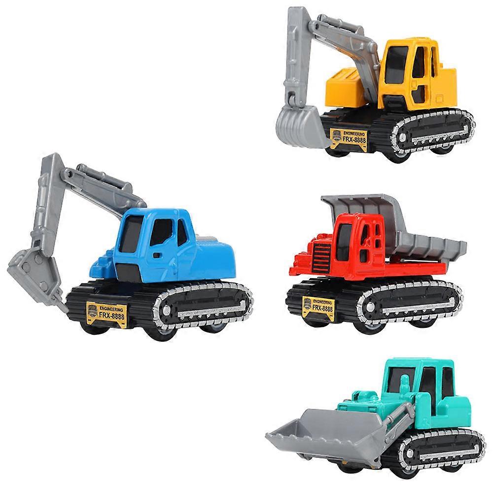 Excavator Set Pull-Back Toy Engineering Car Model 4Pcs for Kids Play