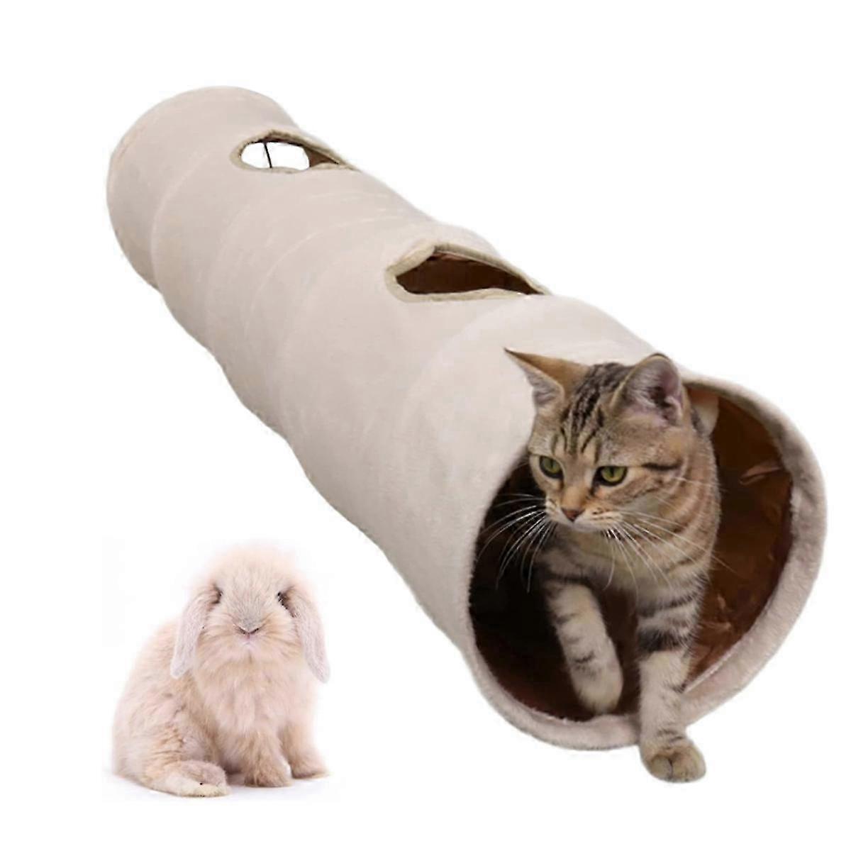 2025 1PC Non Crinkle Cat Tubes and Tunnels Bunny Interactive Toys for Rabbits Puppy Kitten 2 Windows