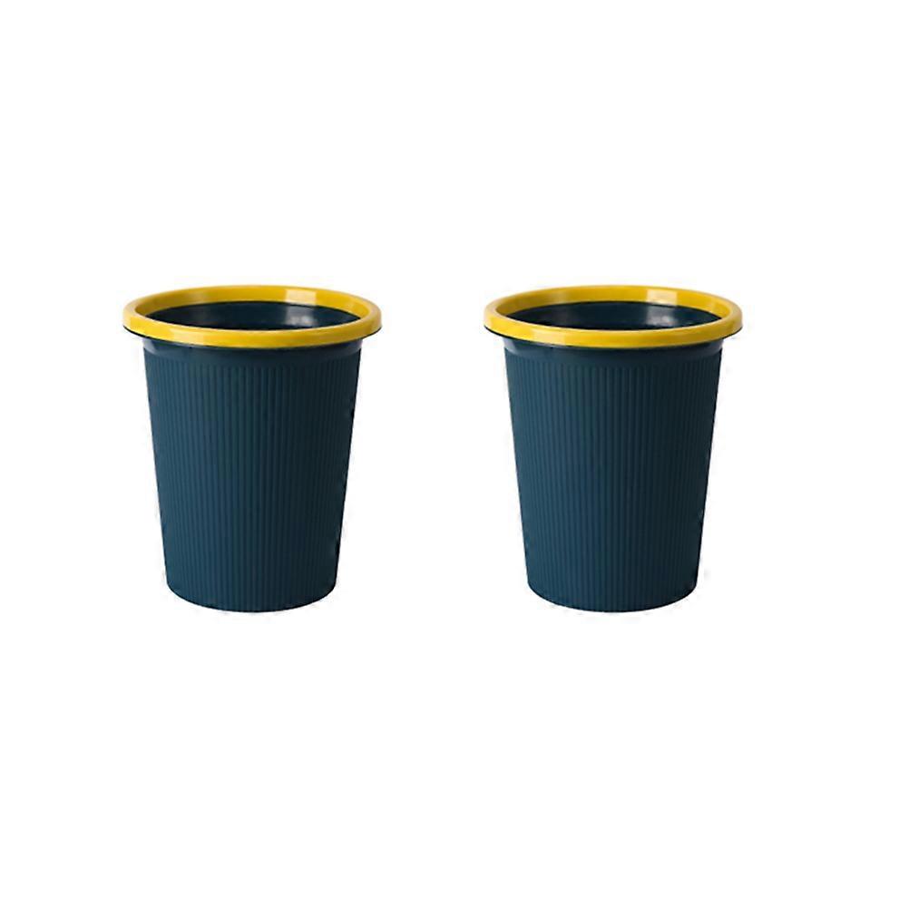 Waste Bin Dark Blue for Garbage Use 4Pcs Plastic Uncovered Trash Can