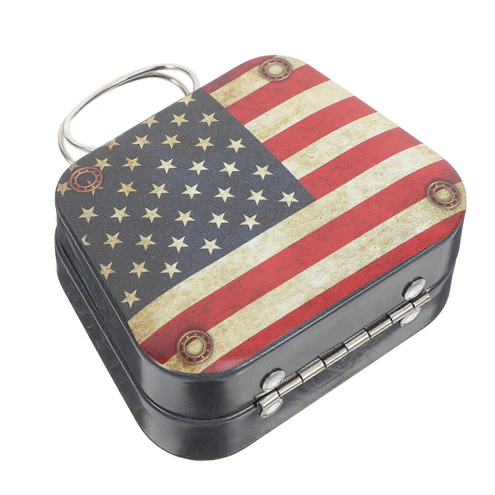 Multipurpose Tinplate Box for Storage Use 2Pcs Vintage Small Suitcase with Handle