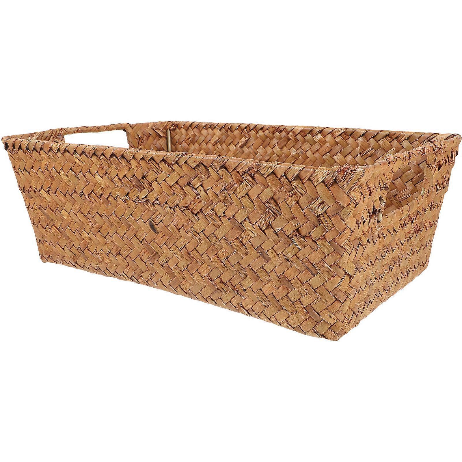 Seagrass Woven Basket for Storage Use 2Pcs Hand Woven Rectangle Baskets