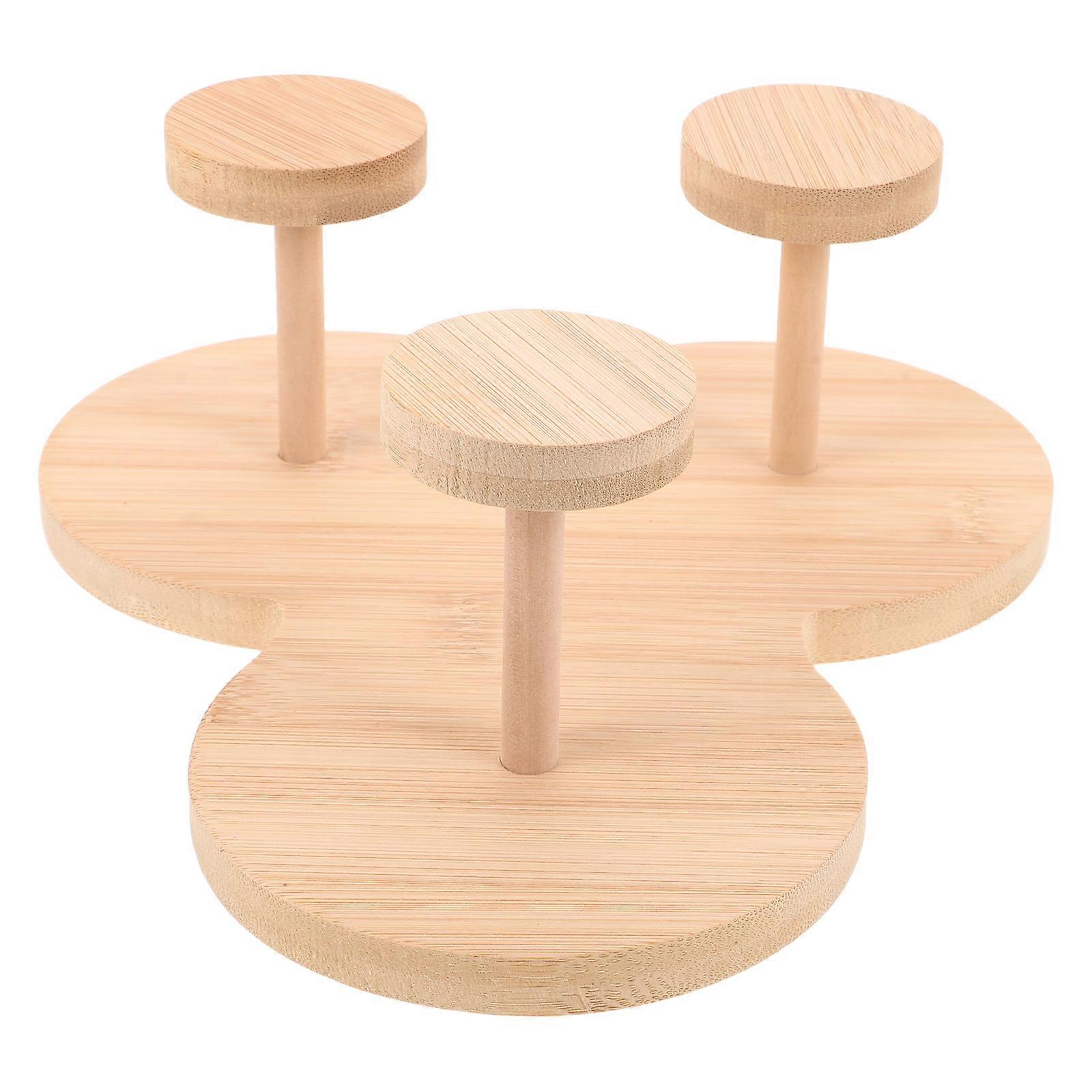 Bathroom Dispenser Bamboo Paper Holder for 2Pcs Kitchen Countertop