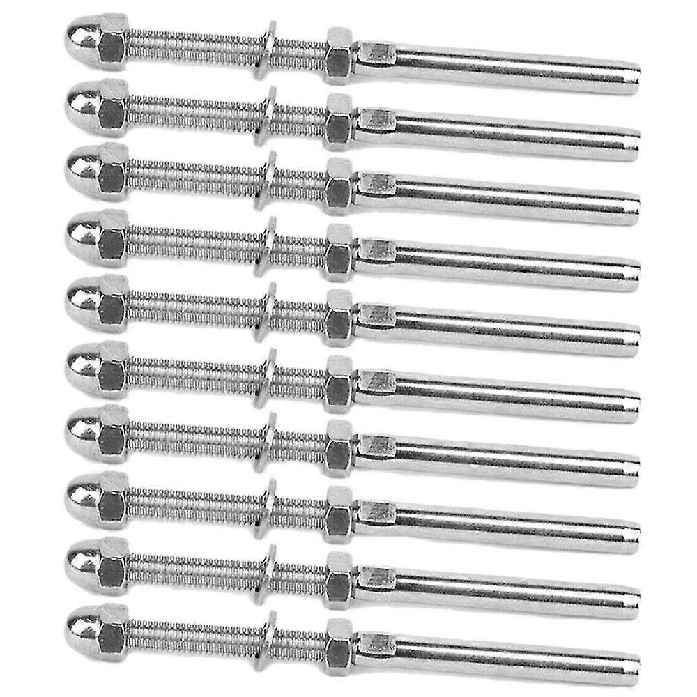 50 قطعة من الفولاذ المقاوم للصدأ درابزين كابل شداد نهاية مسمار ملولب تركيب كابل 1/8 بوصة