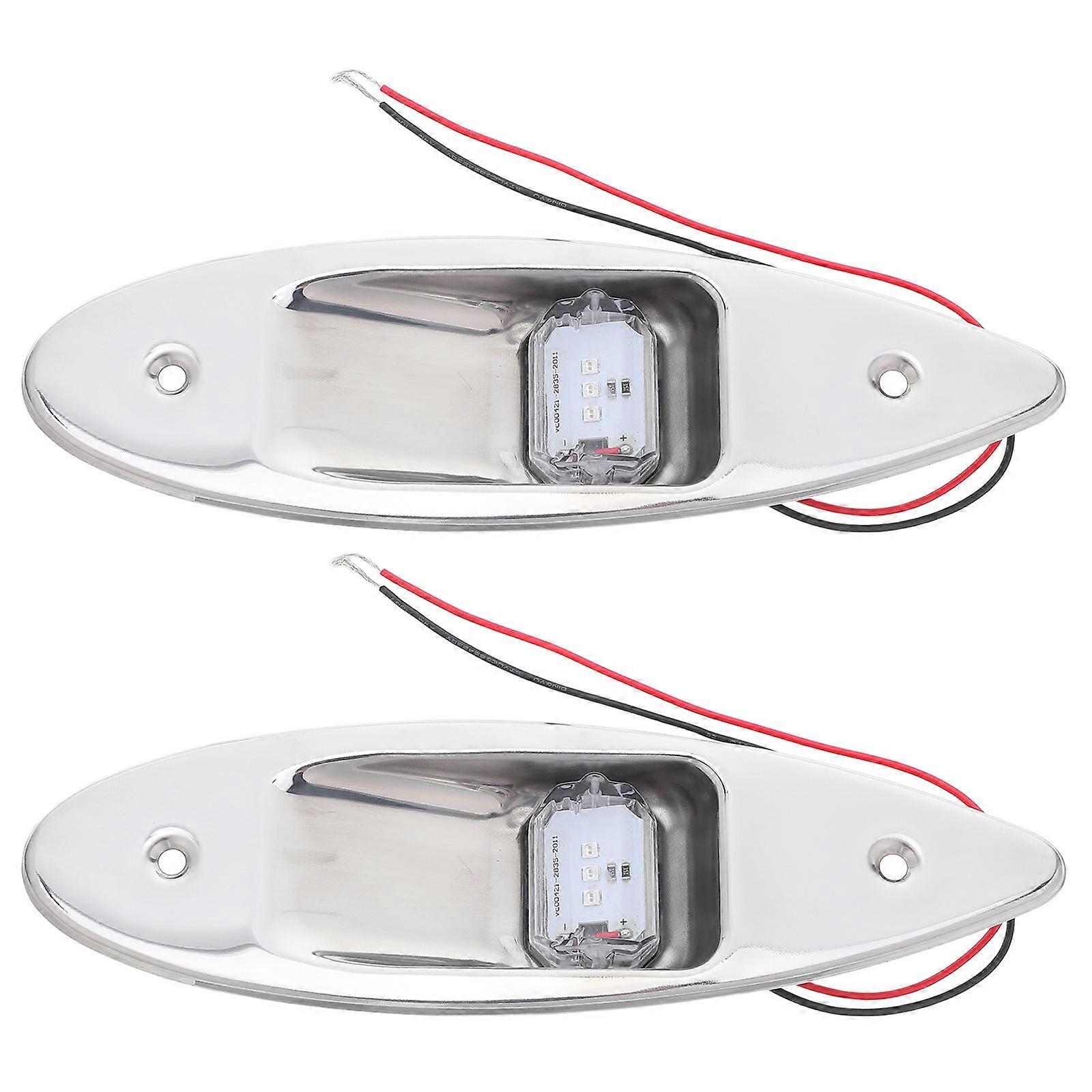Feux de navigation à LED pour bateau, feux de signalisation marins encastrés en acier inoxydable, 2 pièces