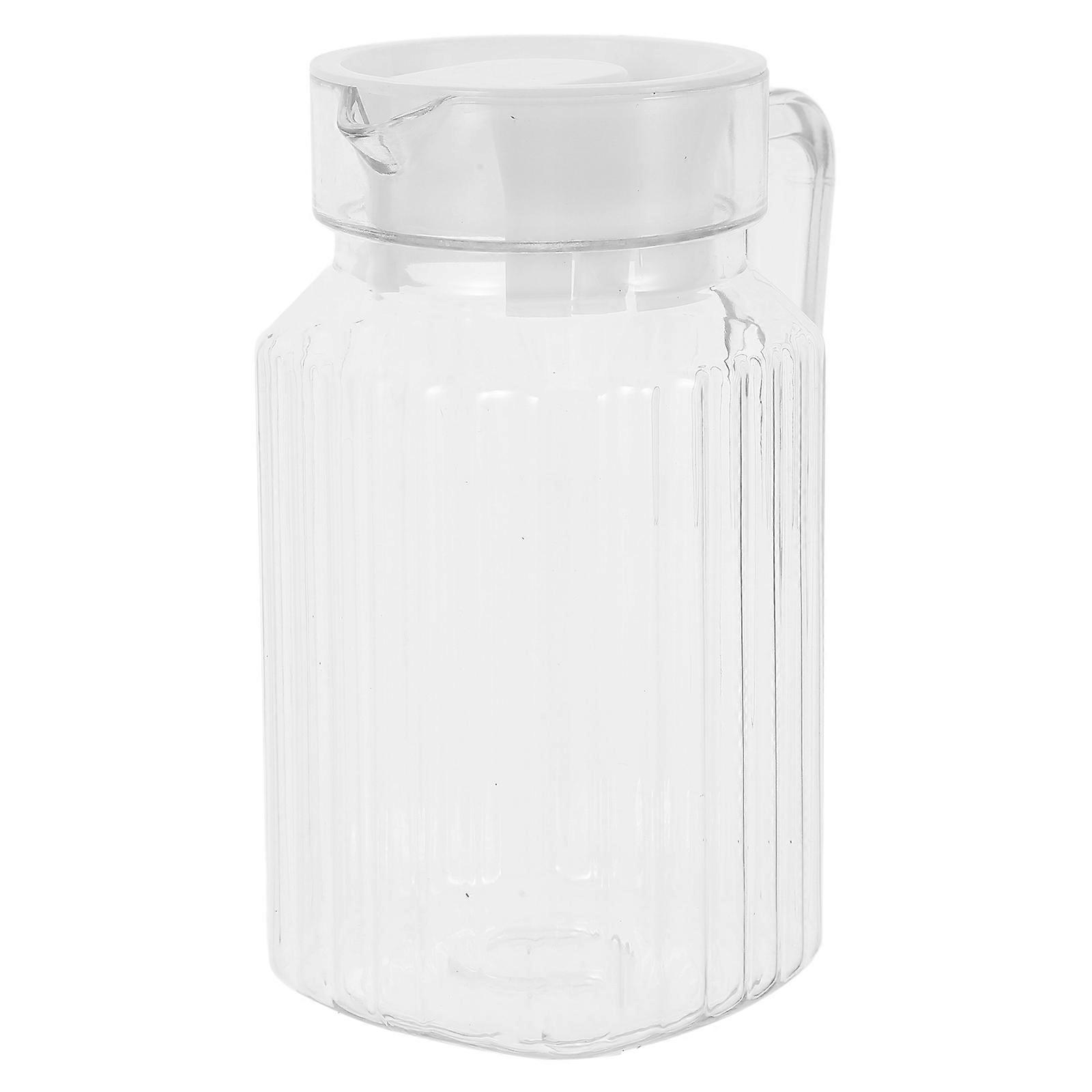 Beverage Container Water Pitcher with Lid for Juice 2Pcs Clear Plastic
