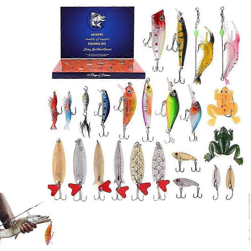 Fishing Lure Advent Calendar 24 Days Baits Set