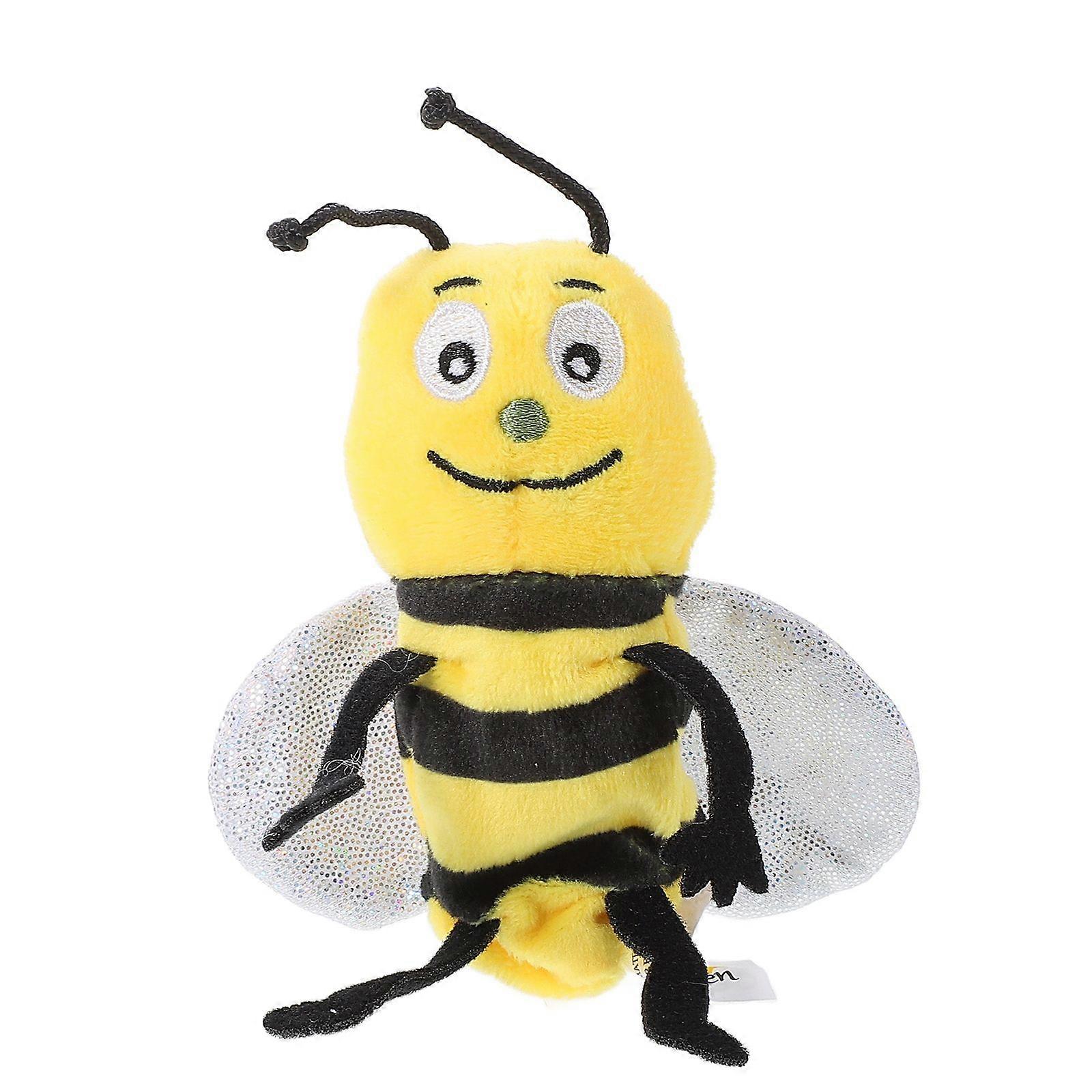 Honeybee Plush Hand Puppet Soft Bee Puppet Stuffed Animal Hand Puppet Toy for Puppet Show Games and Puppet Theater Show for Kids and Toddlers Educatio