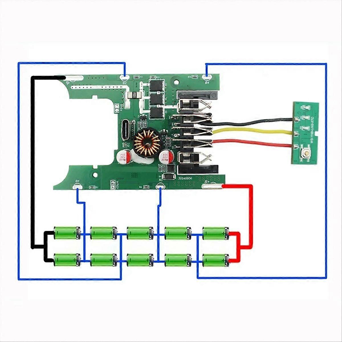 DCB200 Li-Ion Battery Plastic Case 10 Hole Box Protection Circuit Board PCB for DeWalt 20V Lithium B