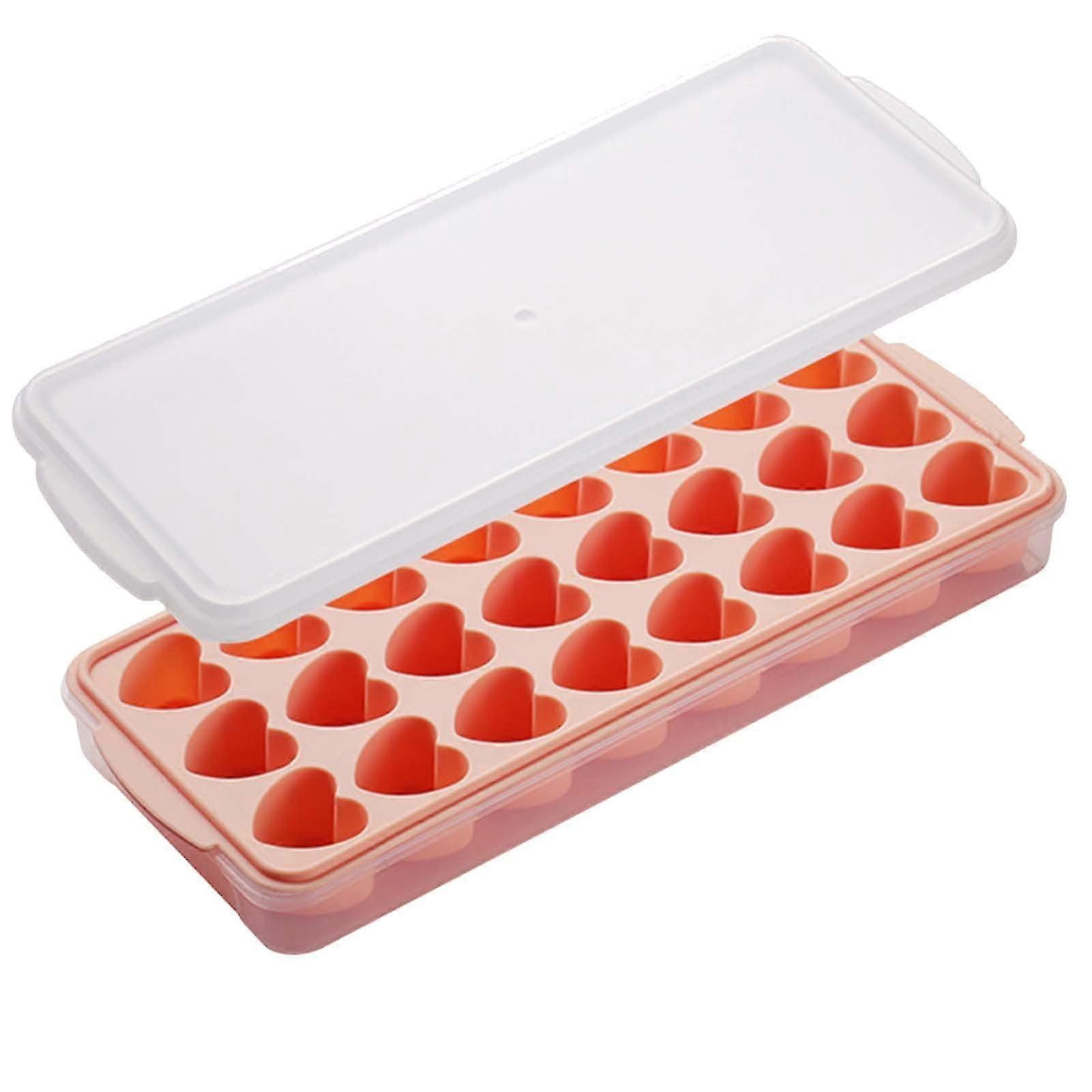 WRXMIJNHGSA Ice Grid Ice Lattice Heart Shaped Ice Box Ice Cube Artifact Household Food Grade Soft Silicone Ice Storage Box 26s