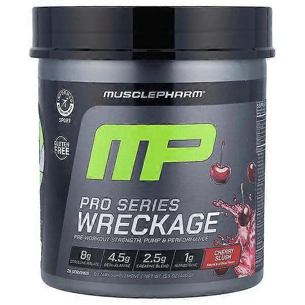 MusclePharm, Pro Series WreckageÃÂÃÂ¢ÃÂÃÂÃÂÃÂ¢, Pre-Workout, Cherry Slush, 15.5 oz (440 g)