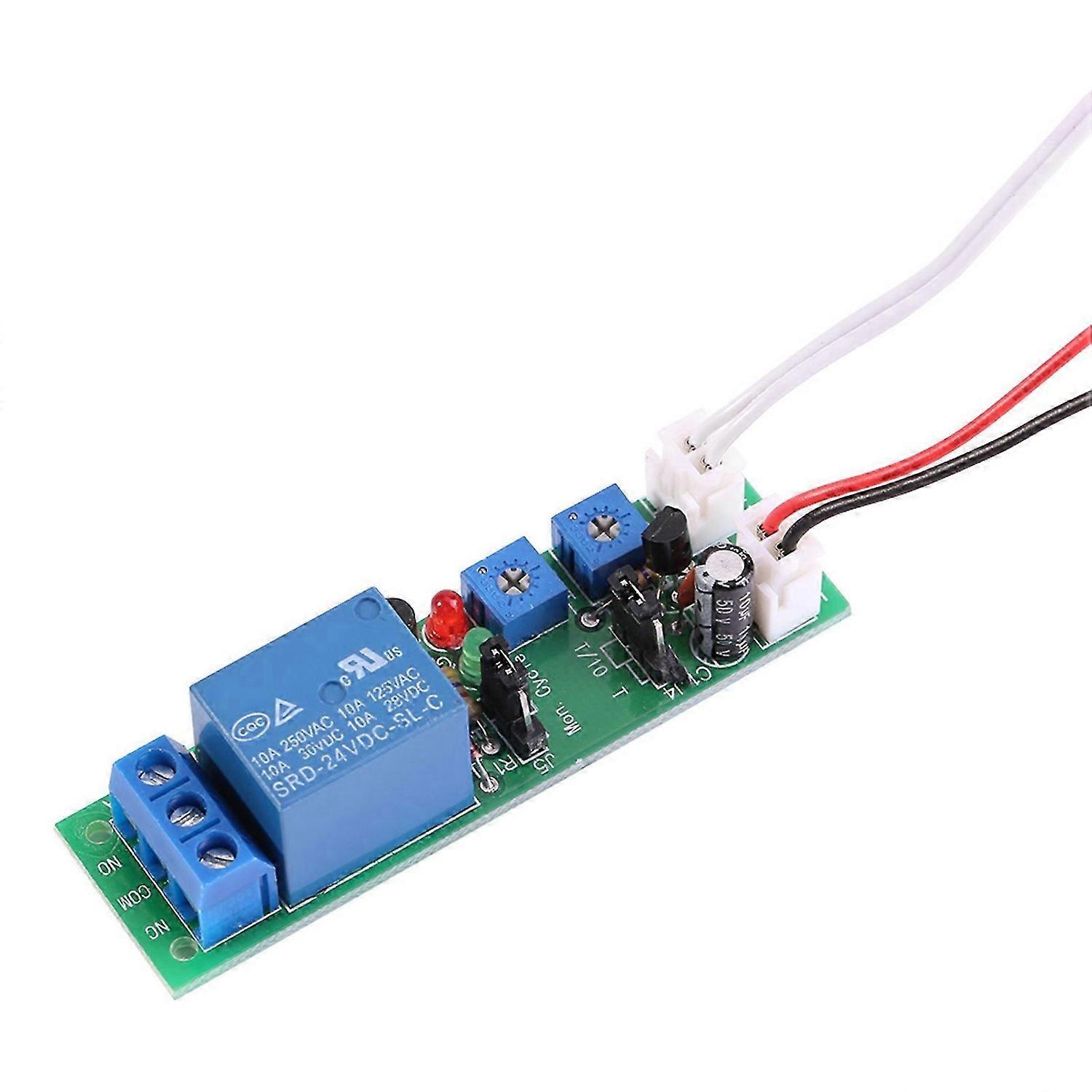 Timer Relay Module DC 5V 12V 24V Adjustable Cycle Timer Delay On/Off Switch Relay Module (DC24V, 0-15min)