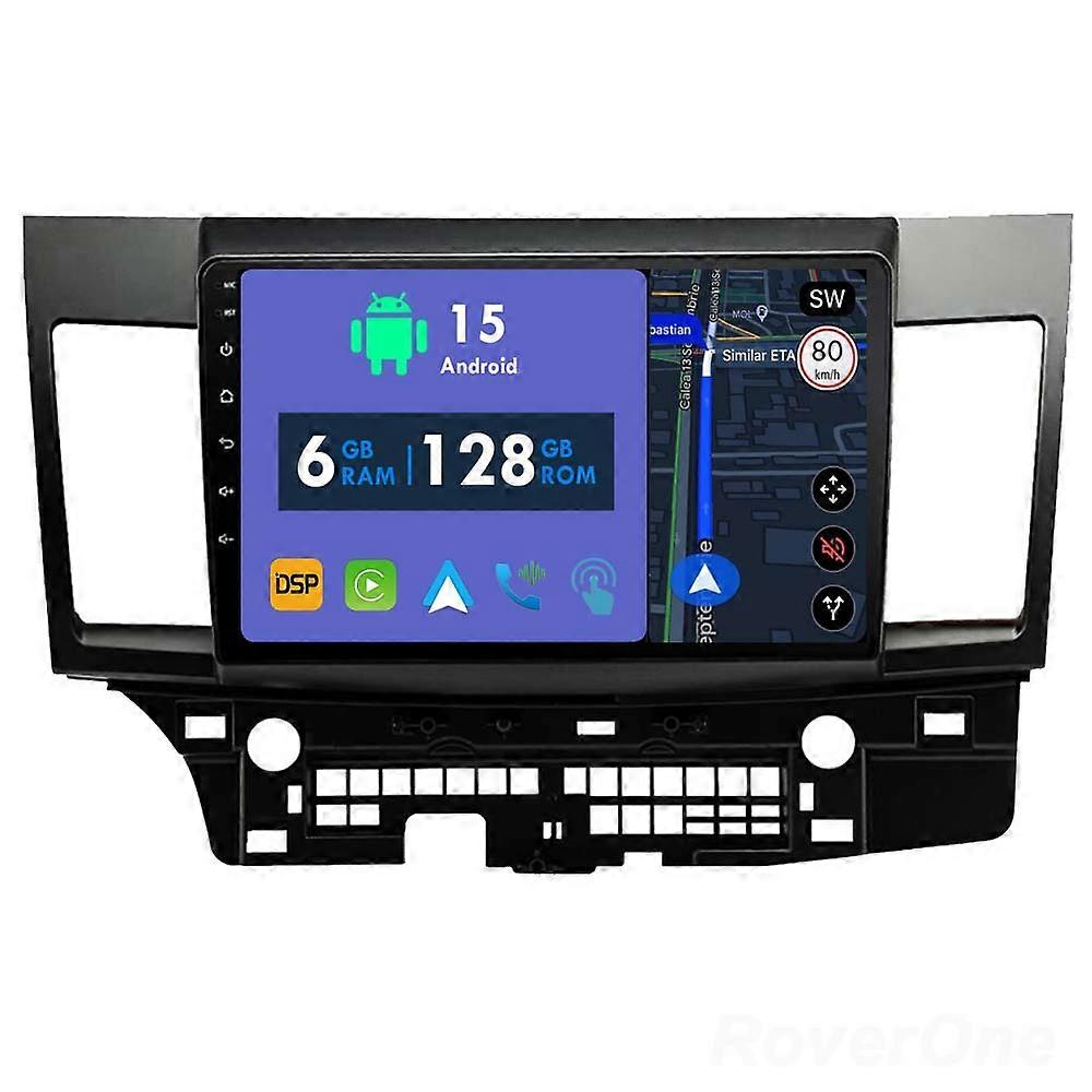 Car Radio 6G+128G CarPlay GPS Navigation Head Unit for Mitsubishi Lancer 10 CY 2007 - 2012 Android Auto Bluetooth Stereo Touch Screen