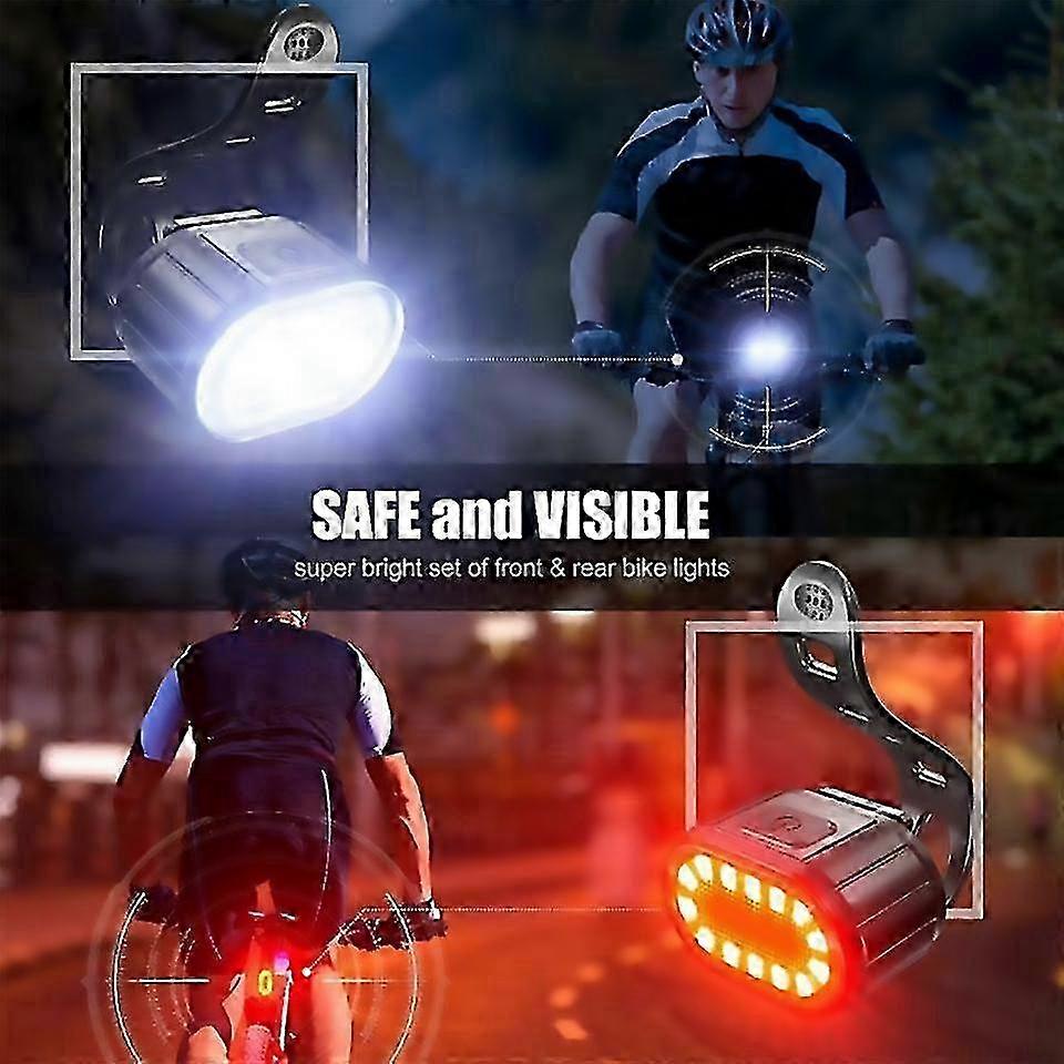 25-26 For bicycle front rear light set bicycle usb charge headlight waterproof