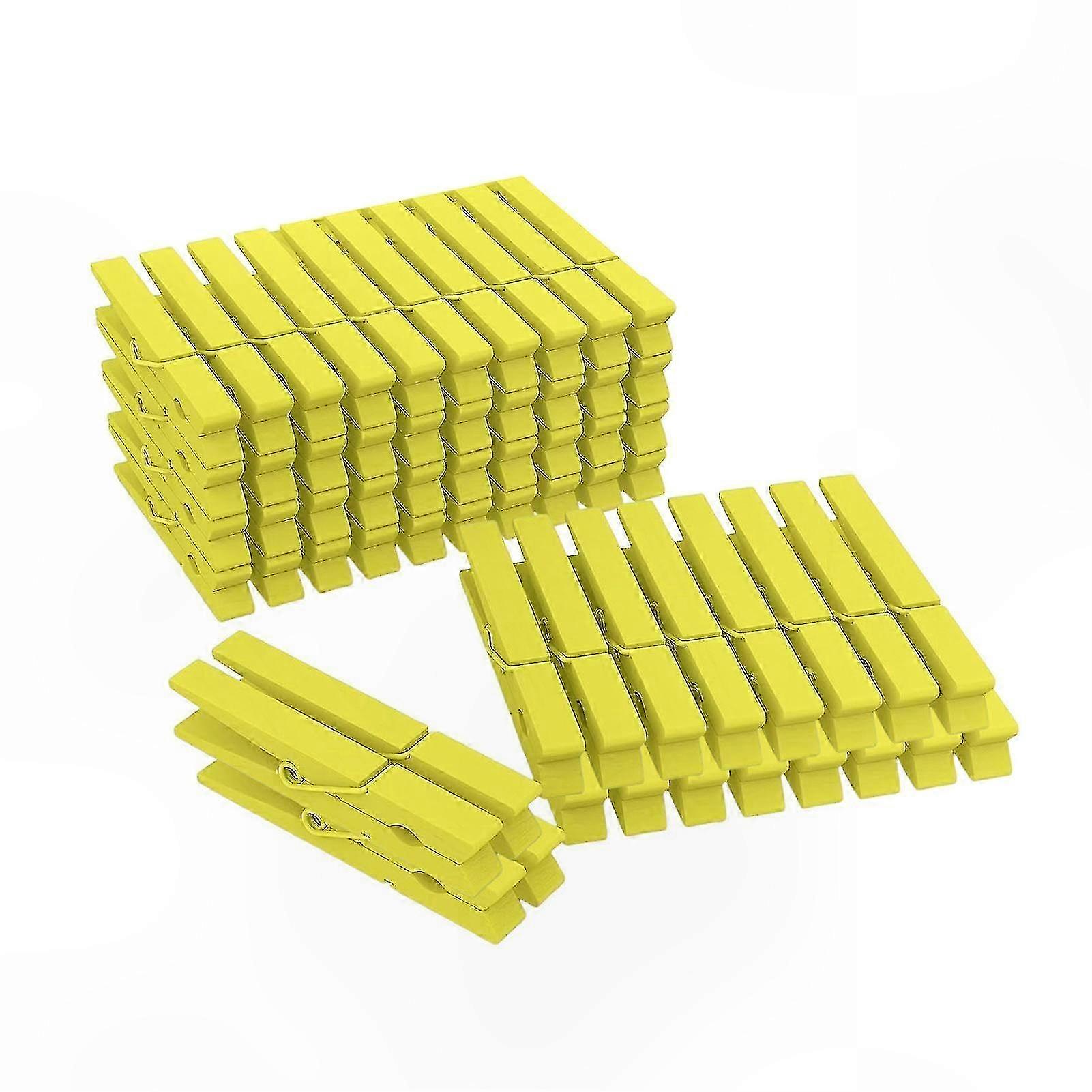 50 Pack Wooden Clips for Crafting, Art Displays, and Photos - Durable, Compact, Heavy-Duty, Multi-Color Clothespins with Strong Grip