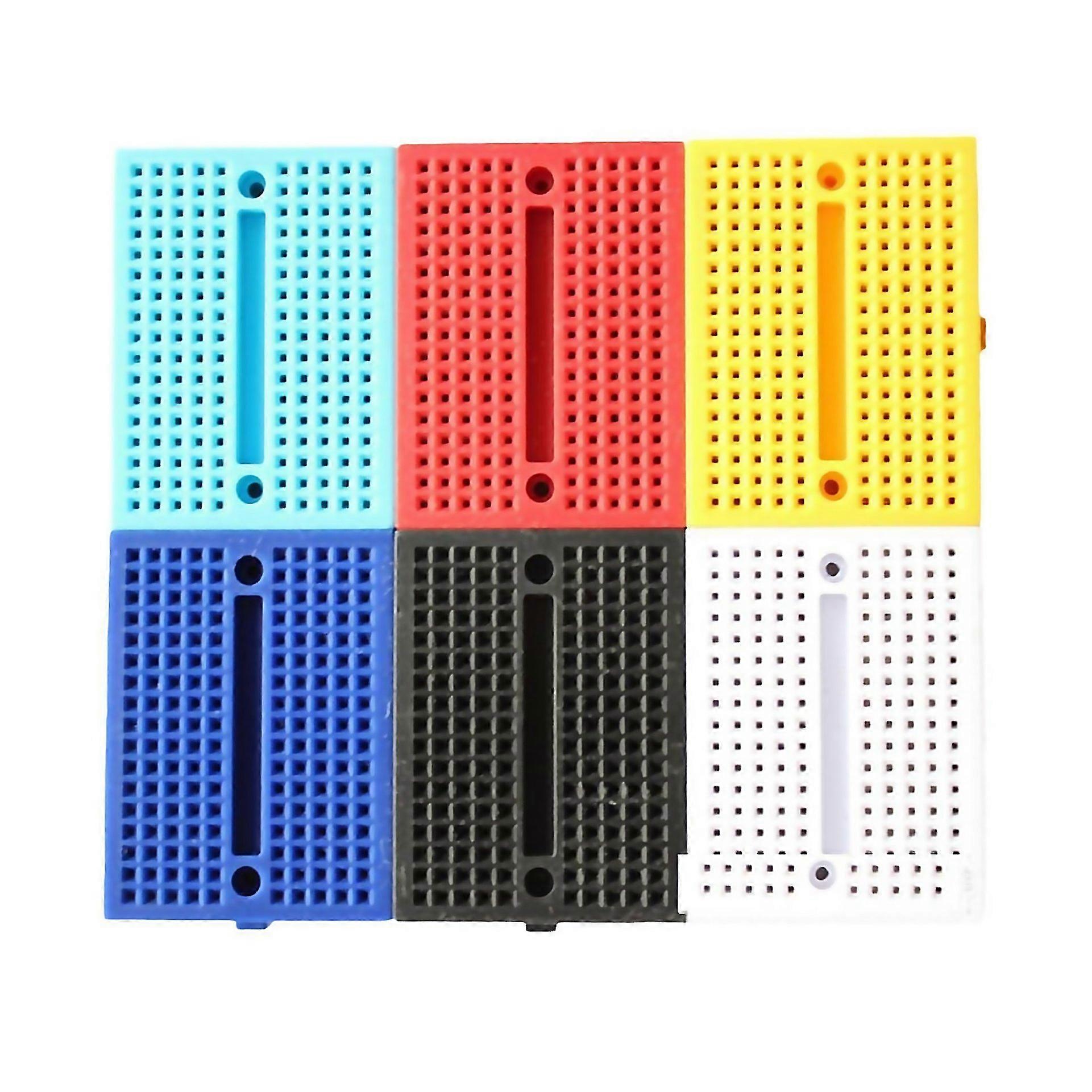 For 6pcs Bb601 Breadboard Multicolor Solderless Testing Circuit Board 170 Tie Points Solderless Brea