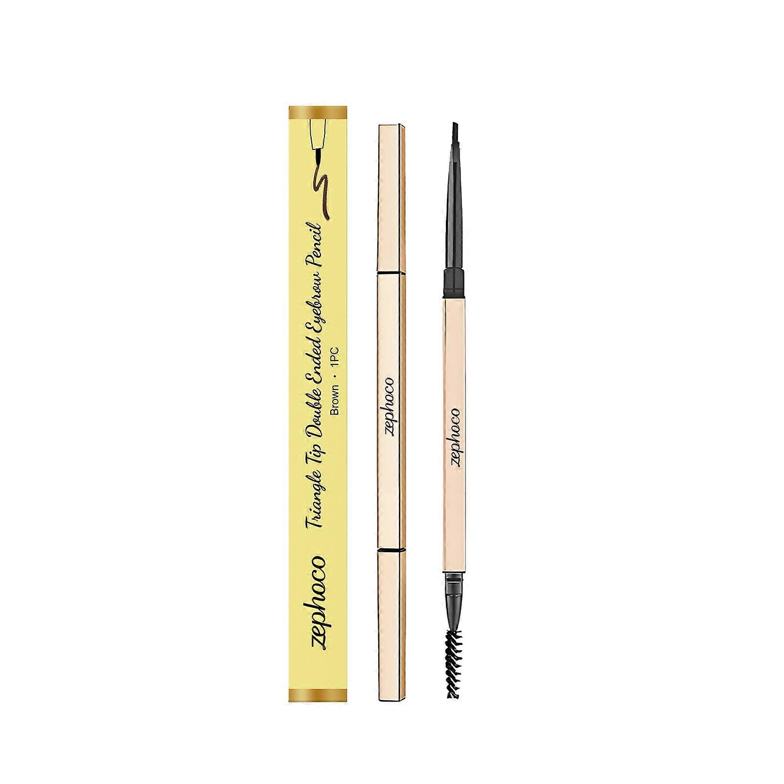 Zephoco Brown Two-In-One Rotating Eyebrow Pencil For Daily Eyebrow Shaping, Three-Dimensional Color Display, Easy Makeup Application, Multiple Uses In