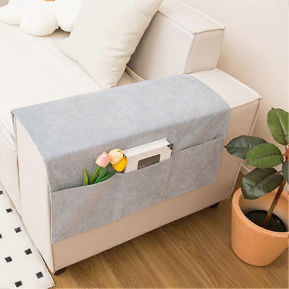 Polyester Sofa Armrest Covers Slip On Design For Easy Installation Protective Couch Armrest Cover Ice Blue