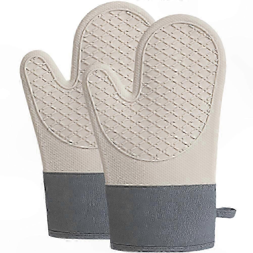 Hitzebeständige Ofenhandschuhe aus Silikon, 2er-Set zum Backen und Kochen