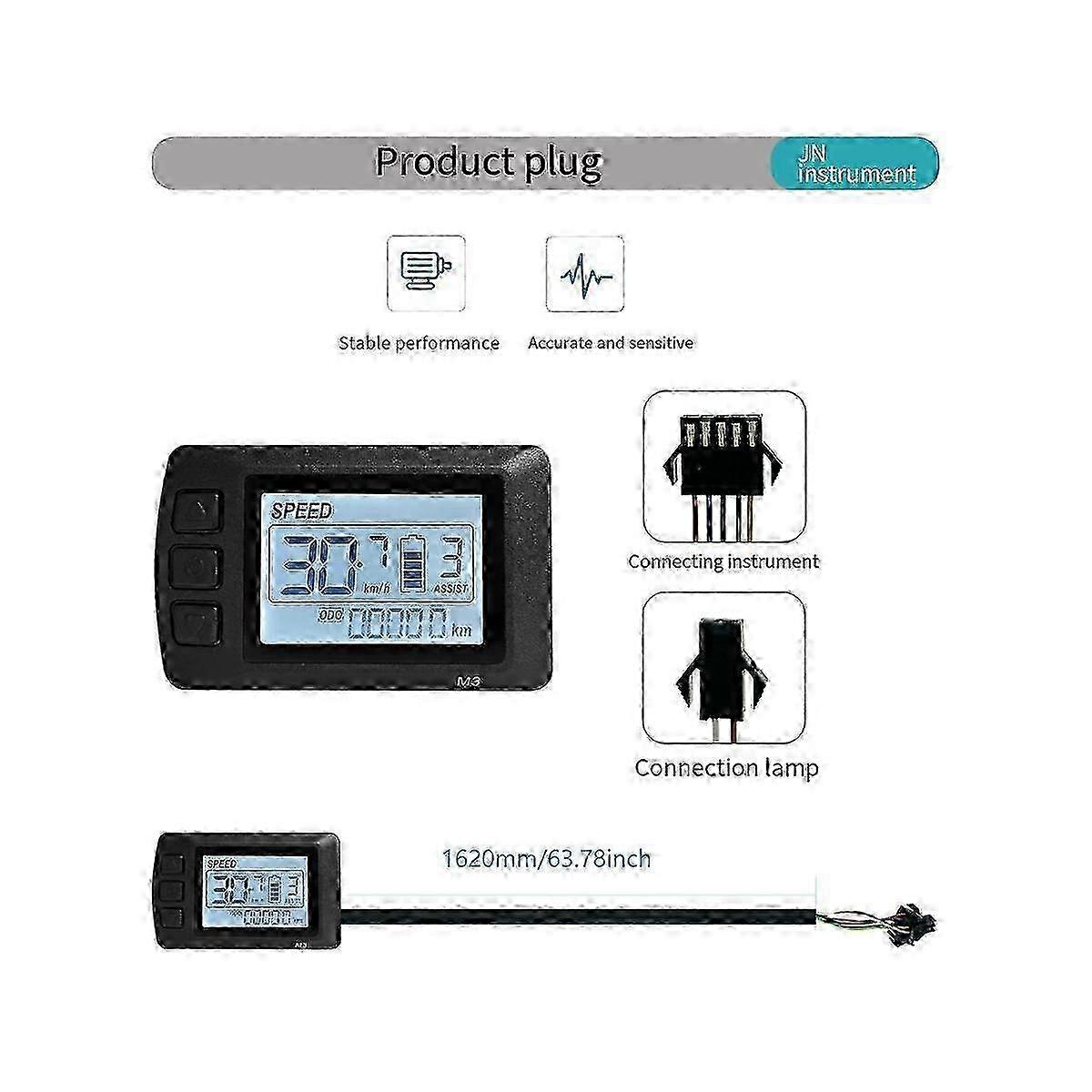 Ebike Display OMT-M3 Display SM Plug Intelligent LCD Electric Bicycle Display Bicycle Accessories
