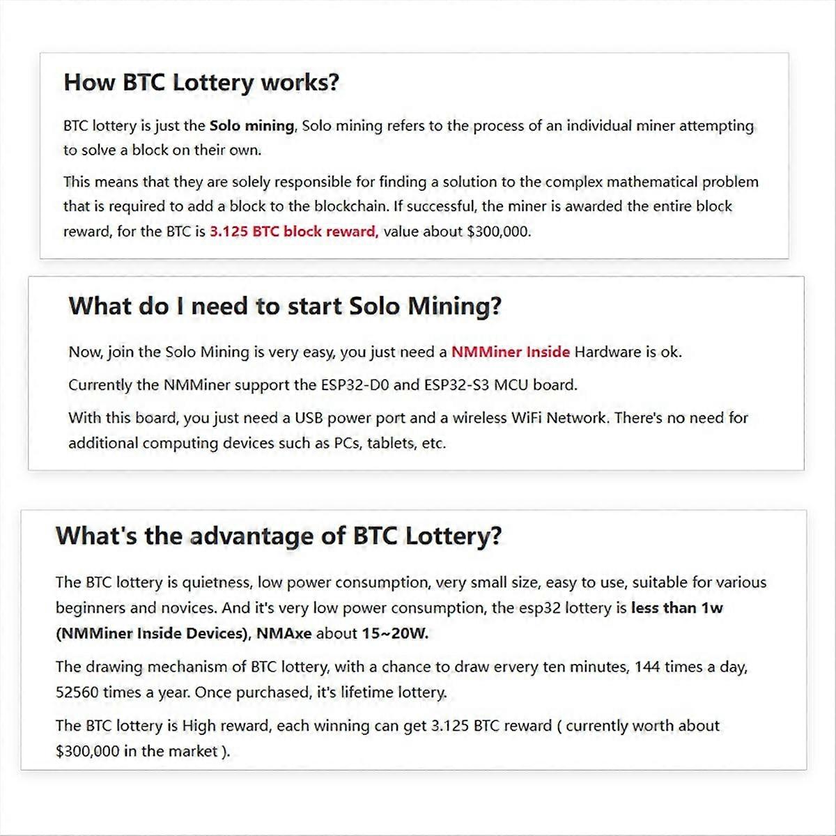 NMMiner Miner+NerdMiner V2 117KH/S USB Chain ESP32 Crypto Miner