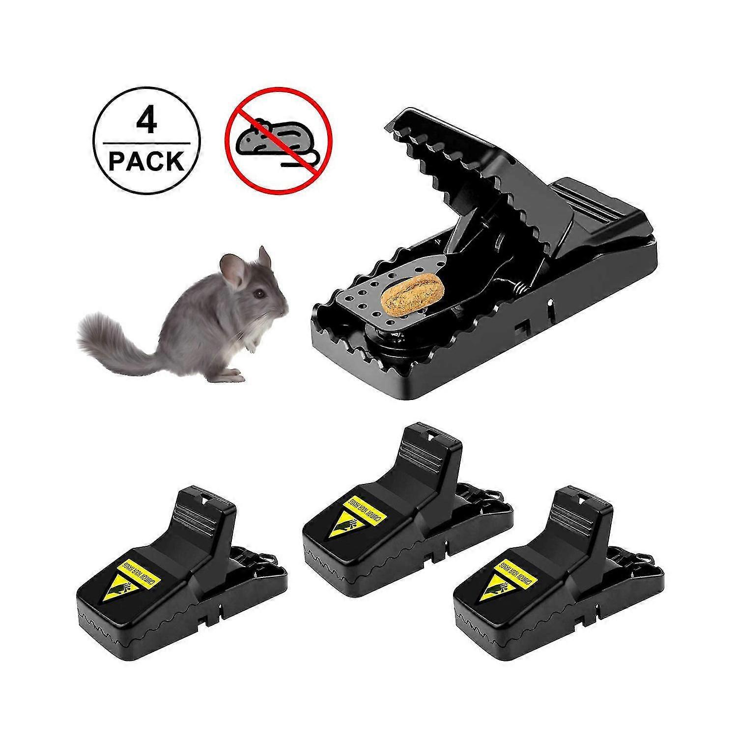 Mouse Trap, Easy to Bait Rodent Killer, Reusable Snap Mice Trap, Quick and Effective Mouse Catcher, Any Sized Mice Kill Mouse Control (4pk)