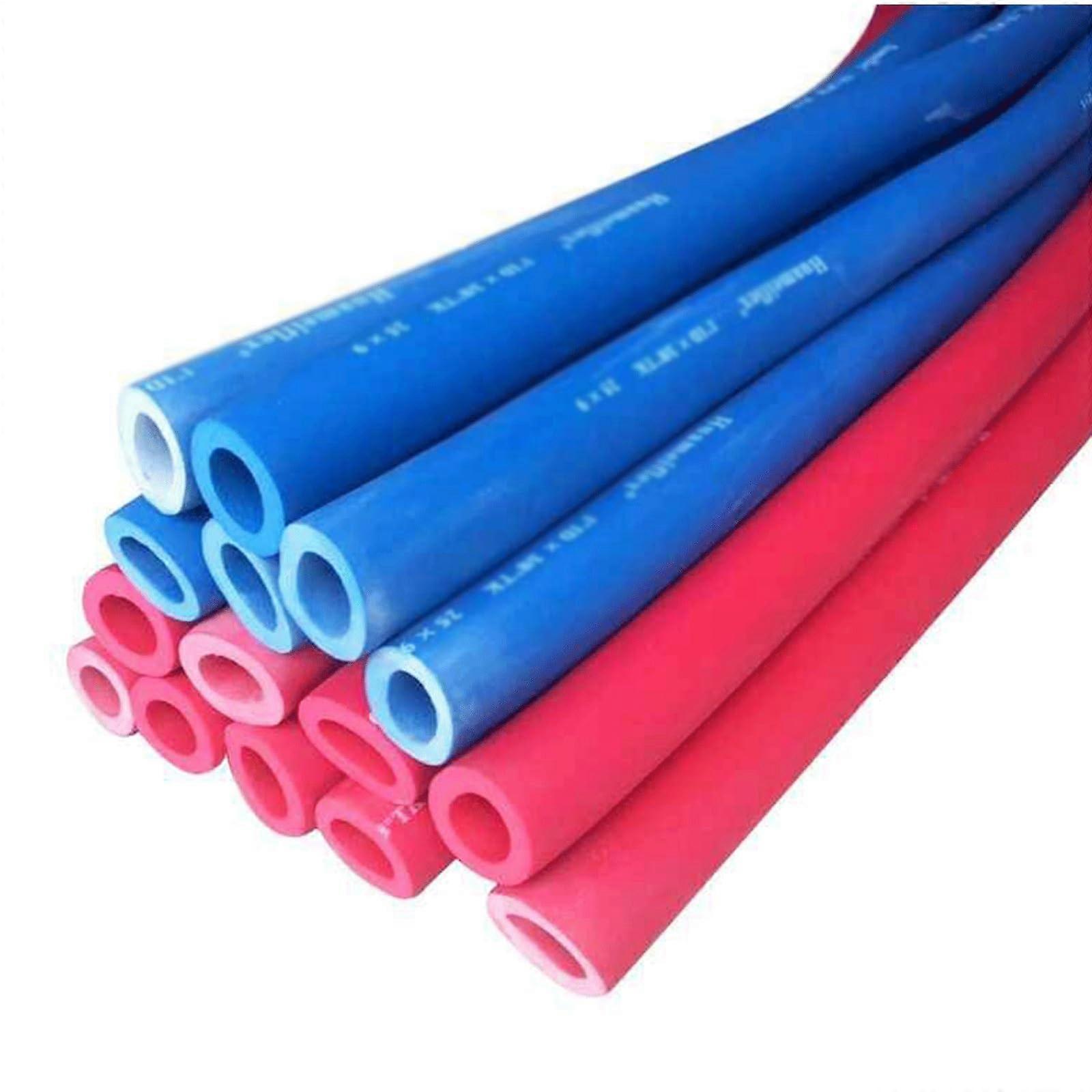 Pipe Insulation Foam Tubing Red Blue 20mm x 20mm x 2m Thick Outer Layer Sleeve For AC And Hot Cold Water Pipes
