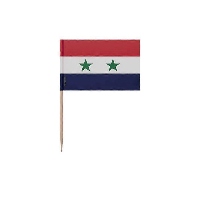 Syrian Flag Toothpicks - 8 cm - 100 pieces - Adhesive plastic - Bamboo stick - Pixelforma