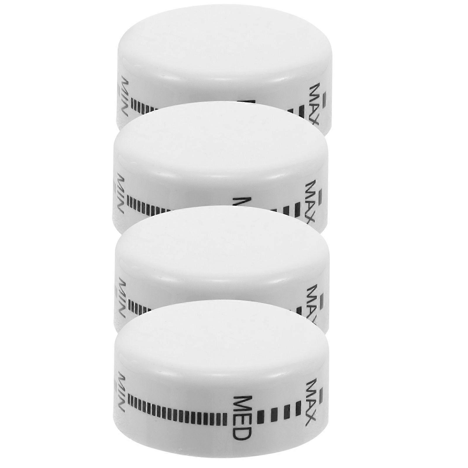 4pcs Temp Control Plastic Knob Refrigerator Replacement Part White - Temperature Controller Switch Turning Button Grip Cap For Freezer Fridge Thermost