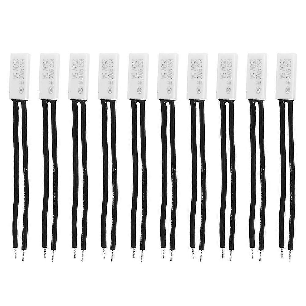 10pcs KSD9700 50C Thermal Protector Switch 250V 5A Plastic Probe