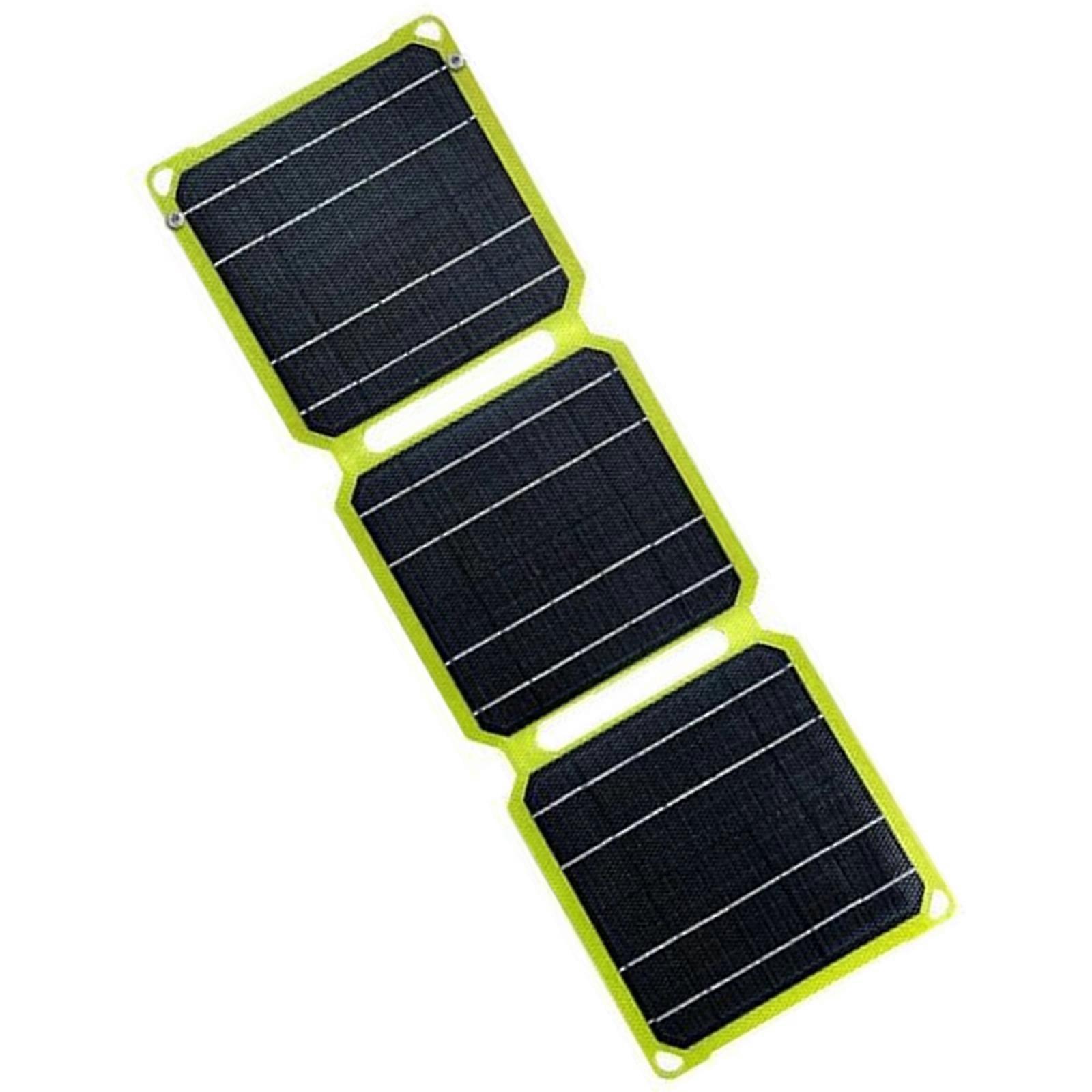 Multipurpose 5V Solar Charging Panel ETFE Materials with USB and Outputs Convenient for Outdoor Activity Daily Use  Fluorescent yellow