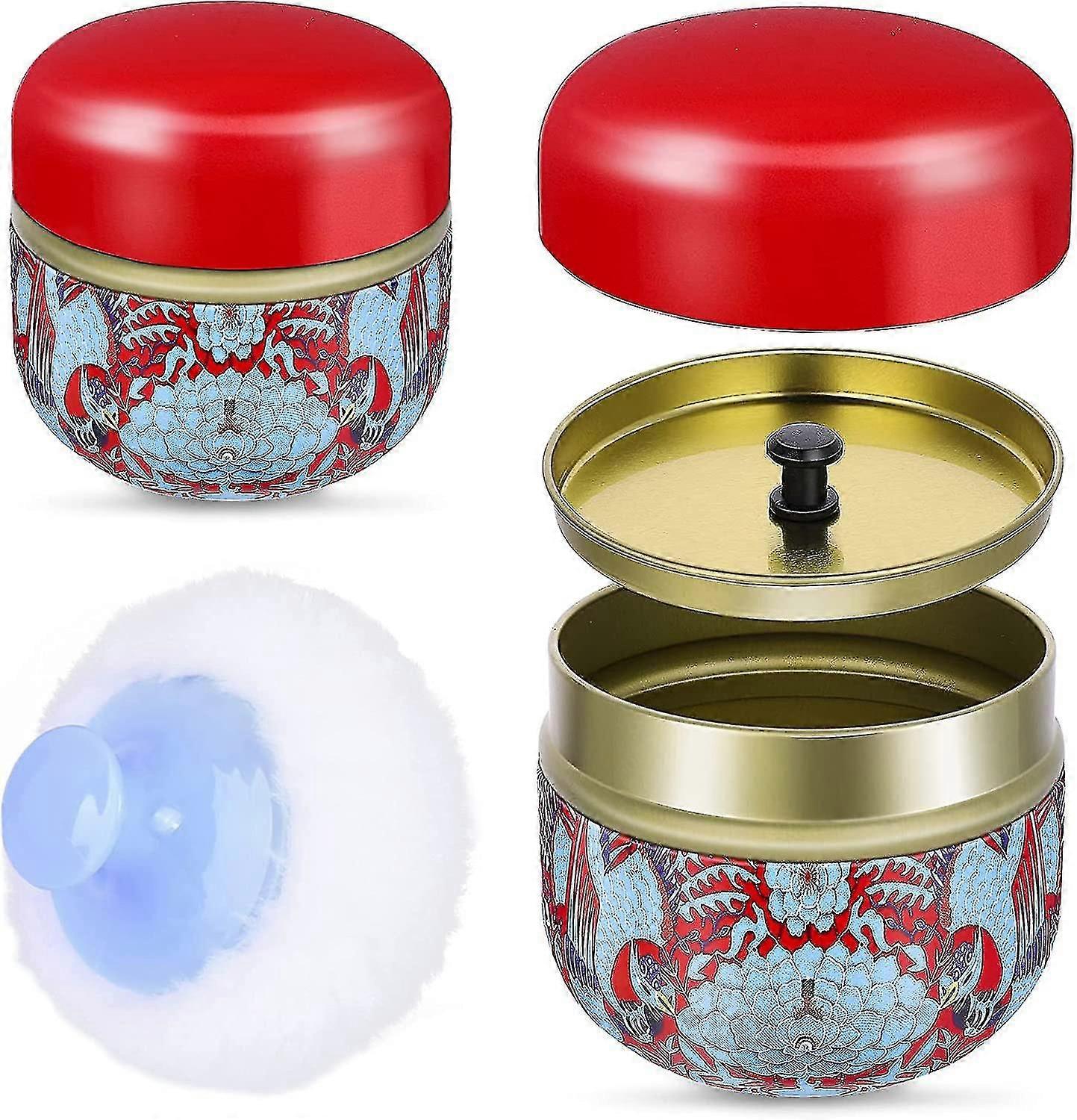 Powder Case With Powder Puff For Body Powder Empty Container Dusting Powder Box A