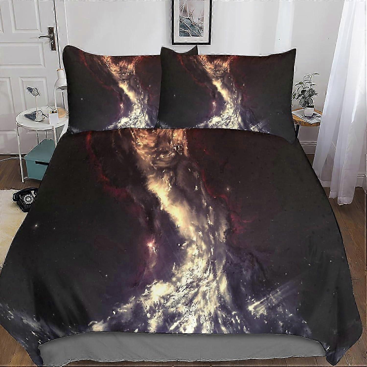Fantasy Art Duvet CoverPieces Sets D Print Future Civilization Microfiber Bedding Set with Pillowcase with Zipper Closure for for Ad 135*200 CM