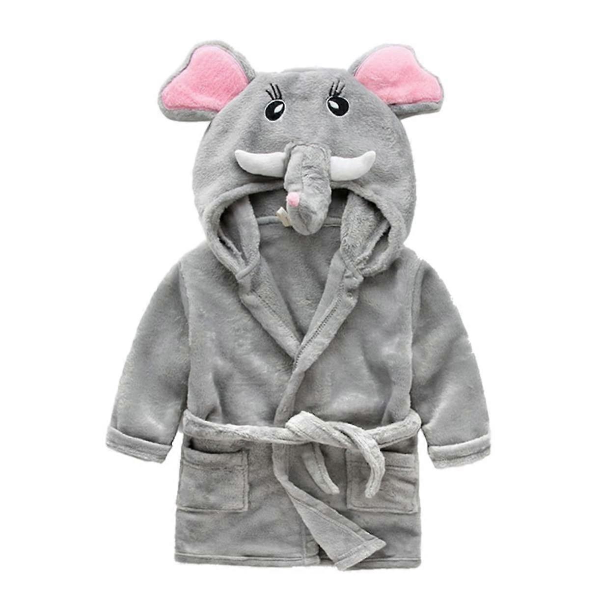 Grenouillère pyjama enfant en polaire douce à motif éléphant, tailles unisexes