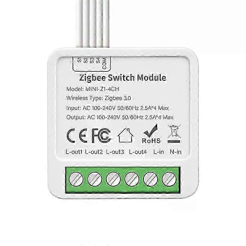 AUBESS Tuya Wifi / Zigbee 16A Mini Smart Switch 1/2/3/4 Gang Support 2-way Control For Smart Life Alexa Google Home Yandex Alice_li
