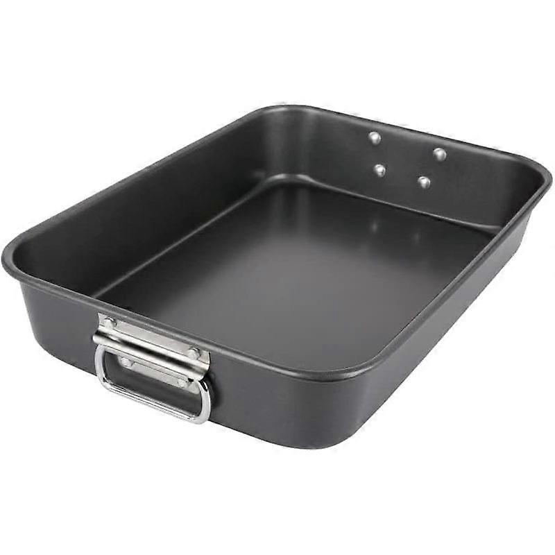 Plat à rôtir profond Luxora 16'', antiadhésif, en acier au carbone avec poignées. (Plat à rôtir)