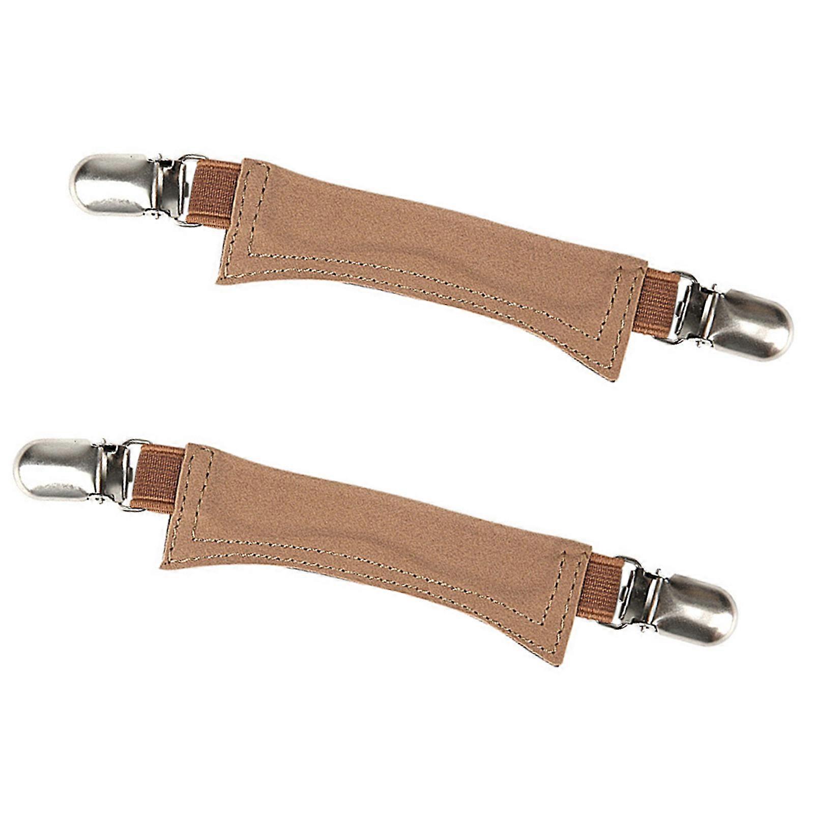 Adjustable Elastic Leather Shoe Laces Anti Slip Heel Strap with Alloy Buckles Quick Installation For Slip On Sandals  brown