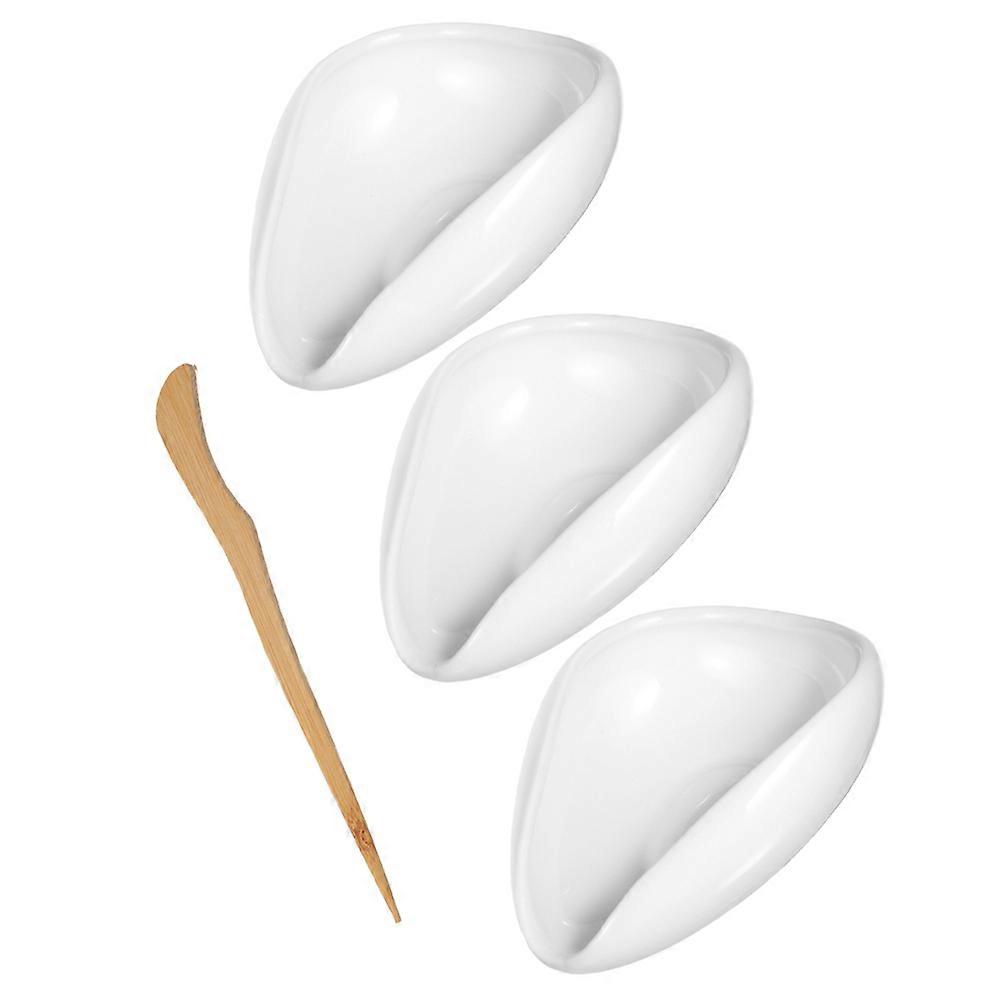 Tea Ceremony Accessories Porcelain Cha He for Presentation 1Set Ceramic White