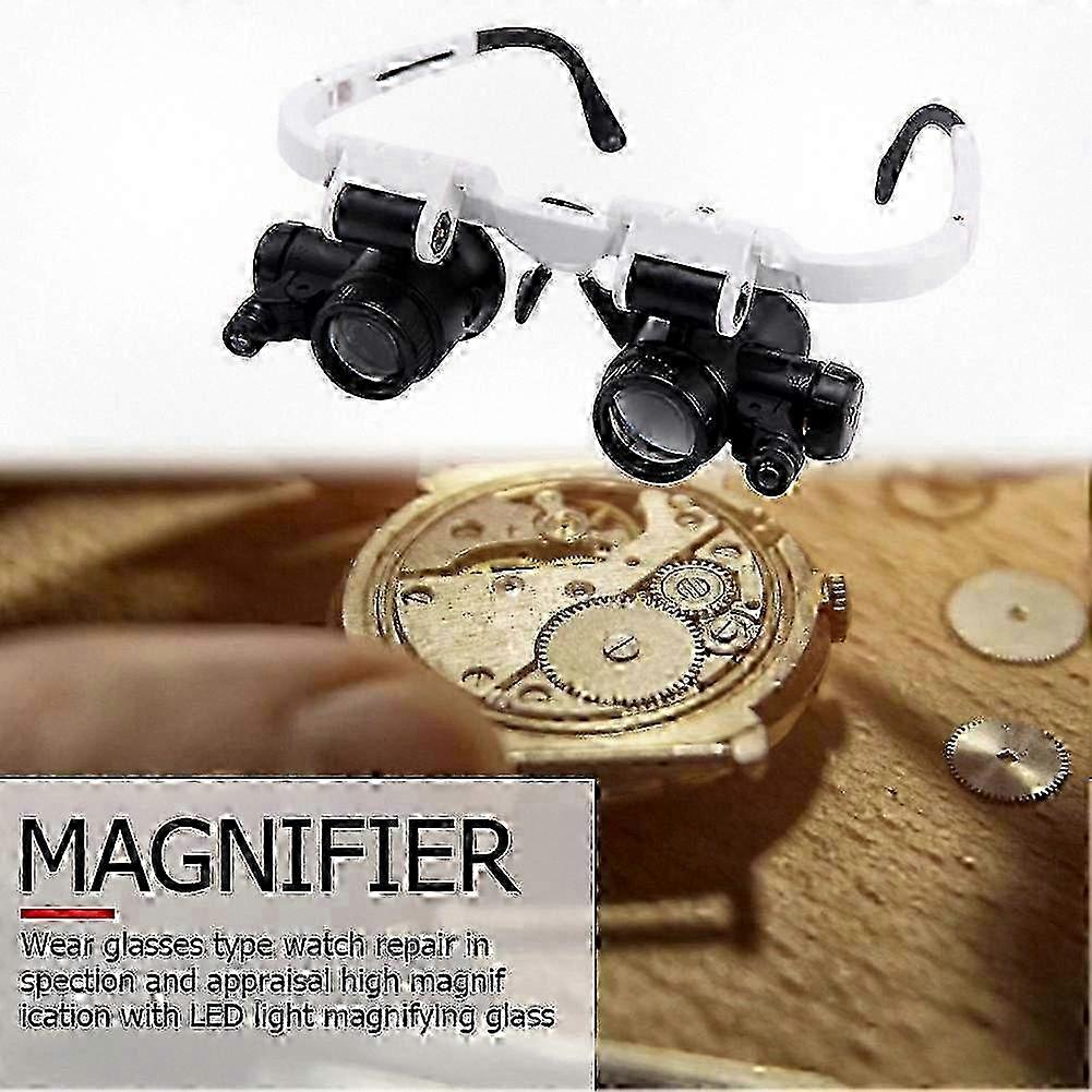 نظارات مكبرة محمولة يتم ارتداؤها على الرأس مع LED ، متوفرة في خيارات العدسات 8X و 15X و 23X لتحسين الملاحظة ، مثالية للقراءة ، Je