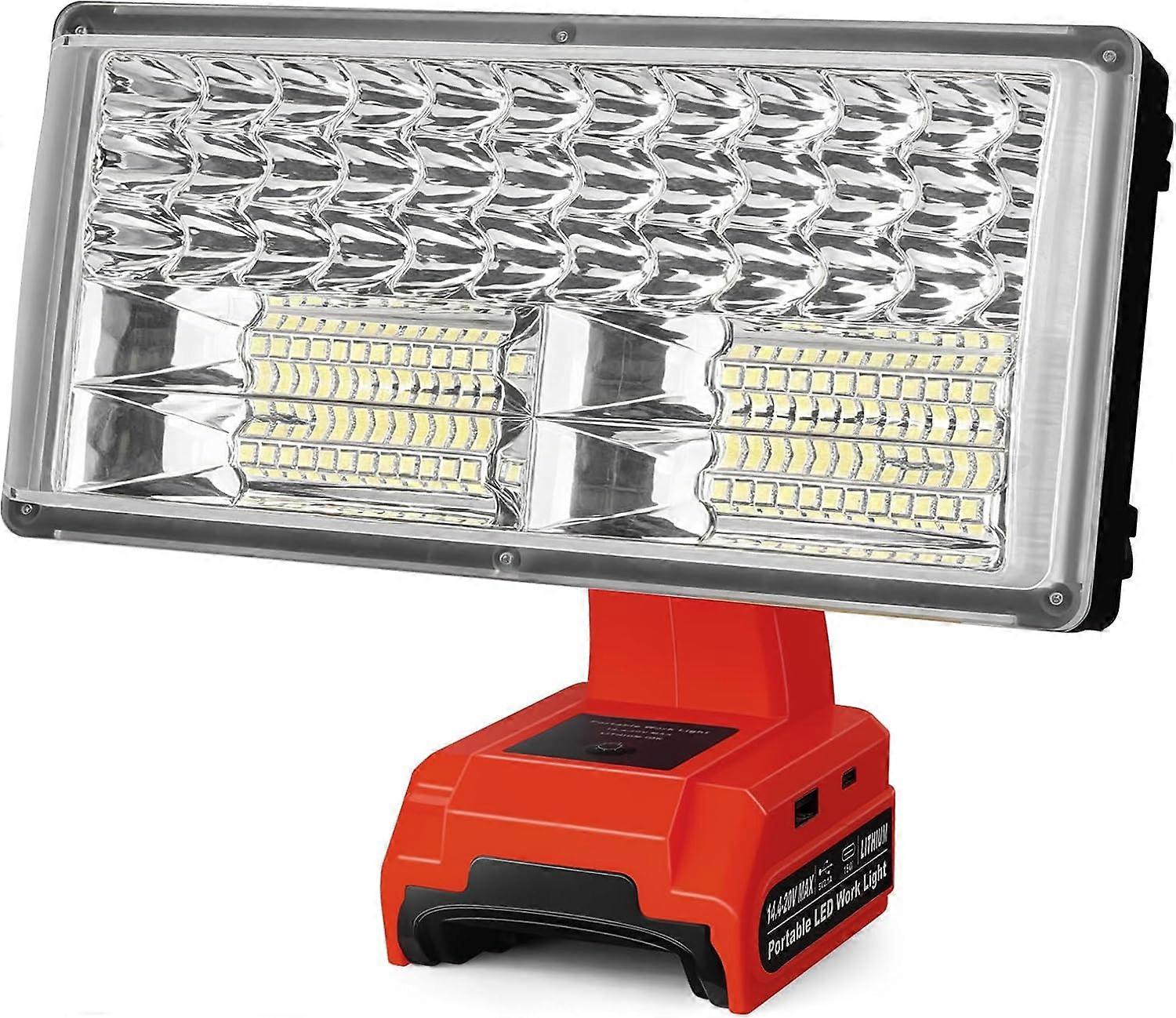 40W 4200LM Cordless LED Work Light For Milwaukee 18V Li-Ion Battery with 3 Lighting Modes USB Port Ideal for Job Site, Camping,Hiking,Indoor & Outdoor