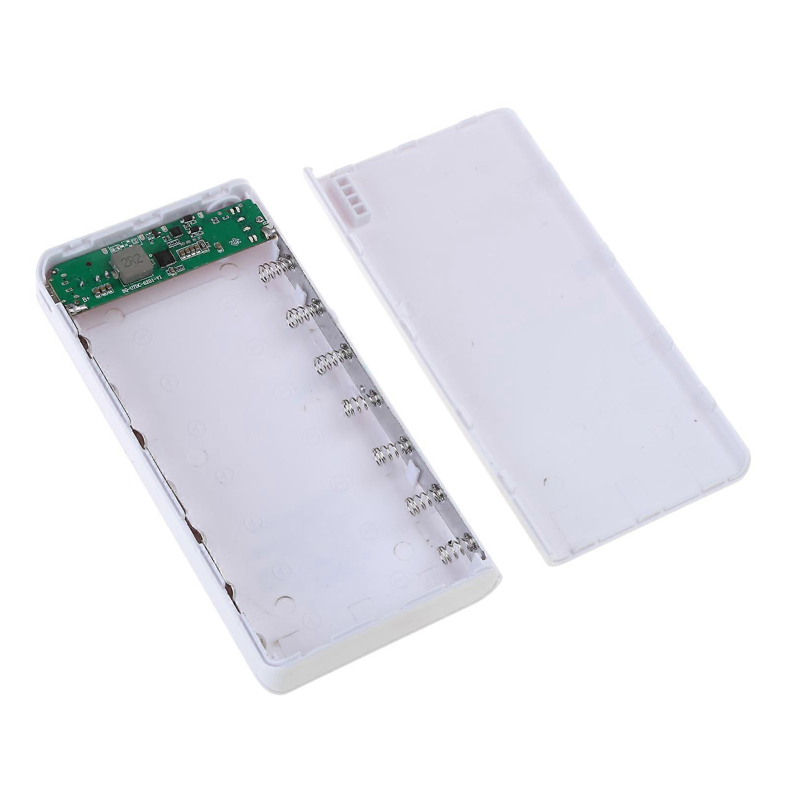 Non-removable Charging Box Power Bank for Shell DC Output 9V/12V Dual USB Output DIY 7x18650 Battery for Case  white