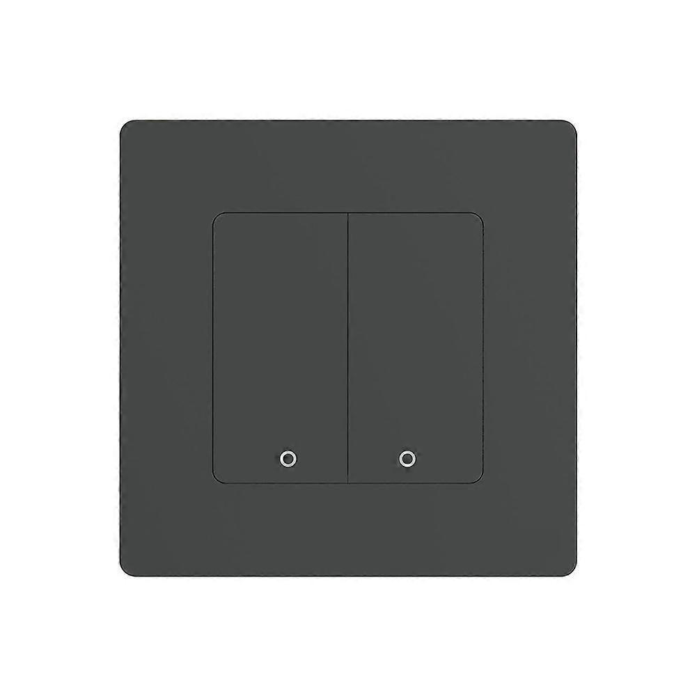 Tuya WiFi Smart Light Switch 2-Gang Dimmer Switch Smart Life APP Télécommande Travailler avec Alexa Google, Noir-Gris