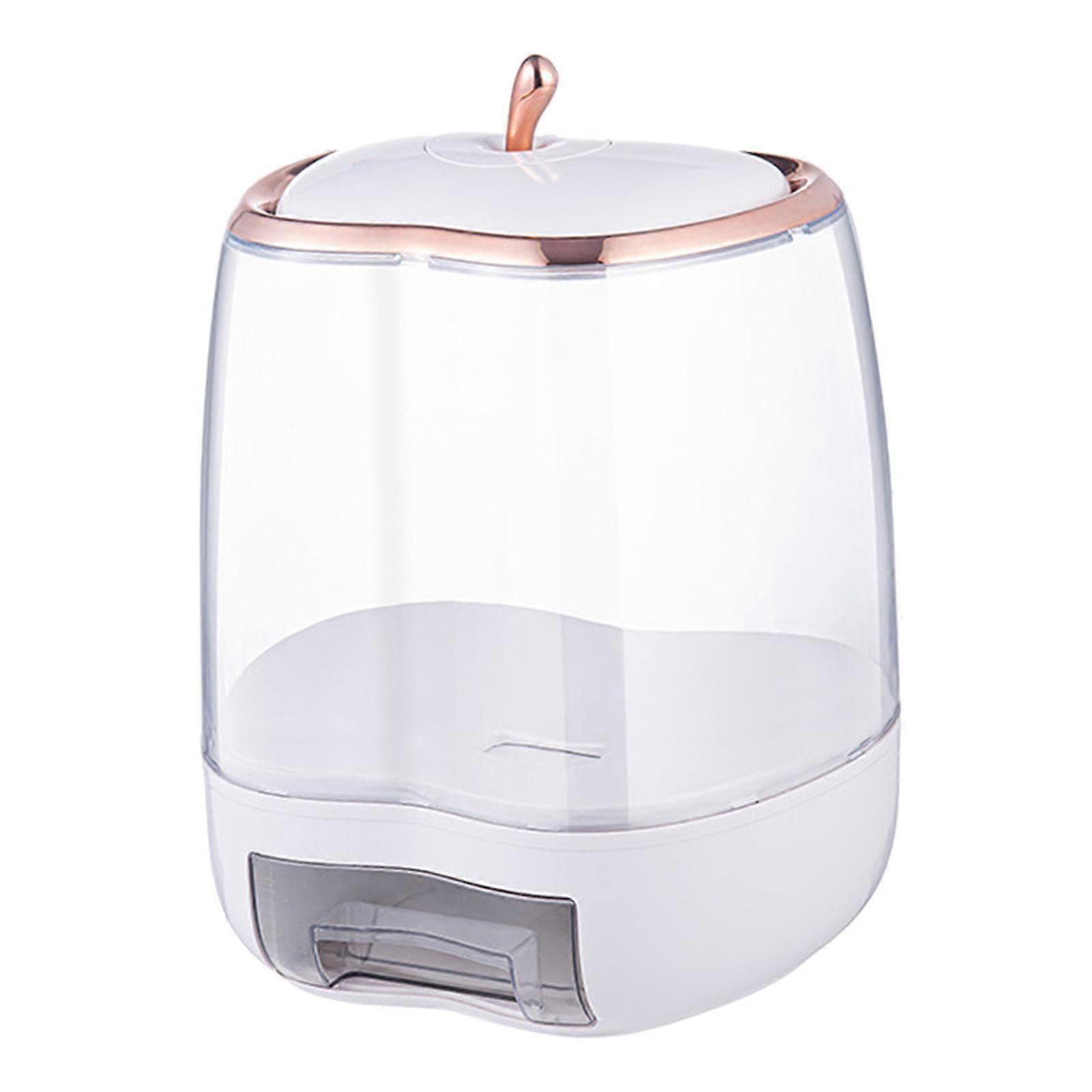Rice Dispenser Storage Bucket With Sealed Lid White Plastic Cereal Container For Grain Nuts Snacks Flour